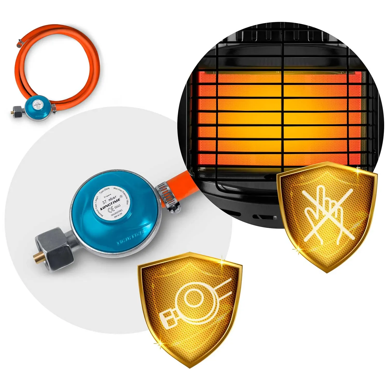 HM-901 Humberg dujinis šildytuvas, juoda - nuotrauka 1