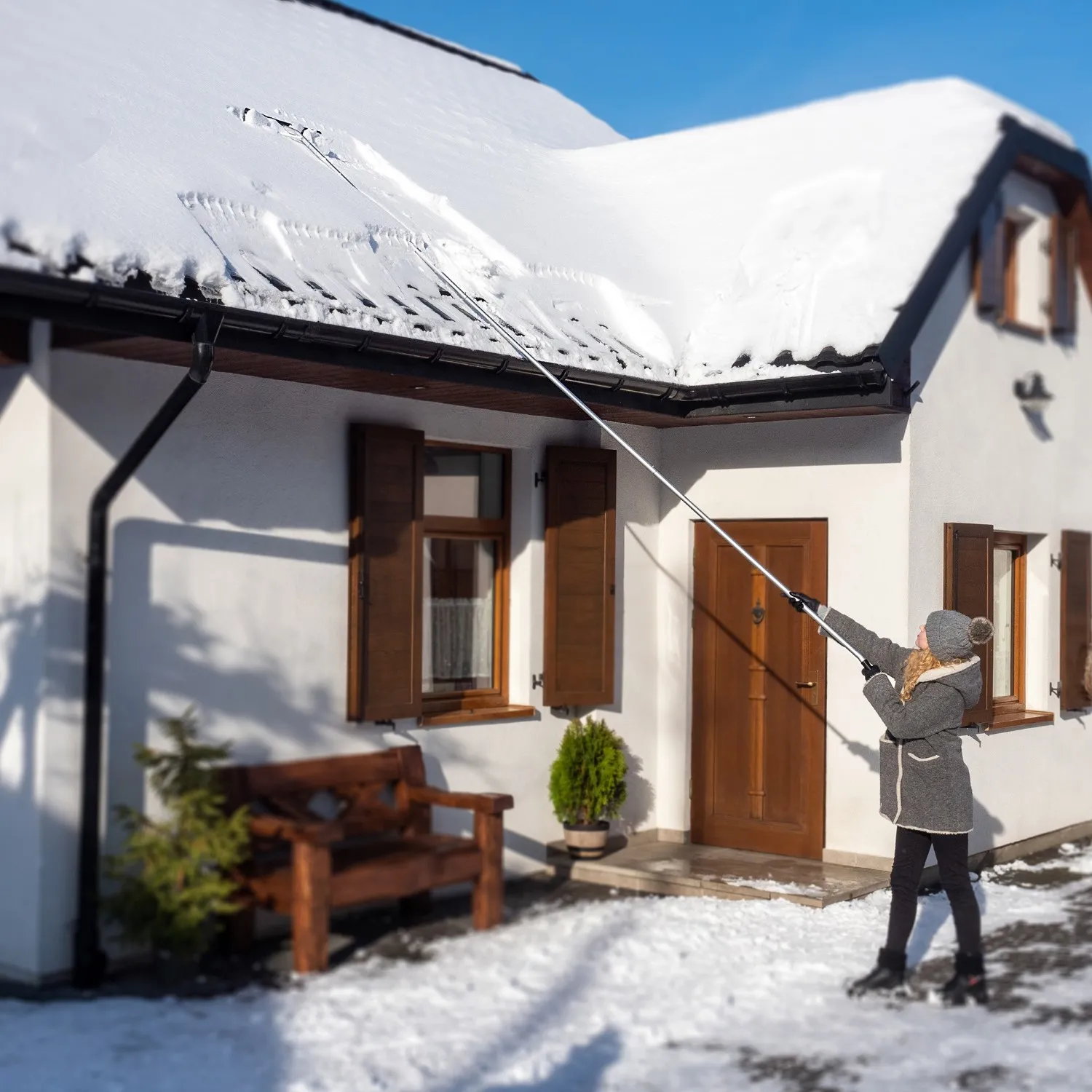 Frias 473 cm teleskopinis sniego grandiklis stogui