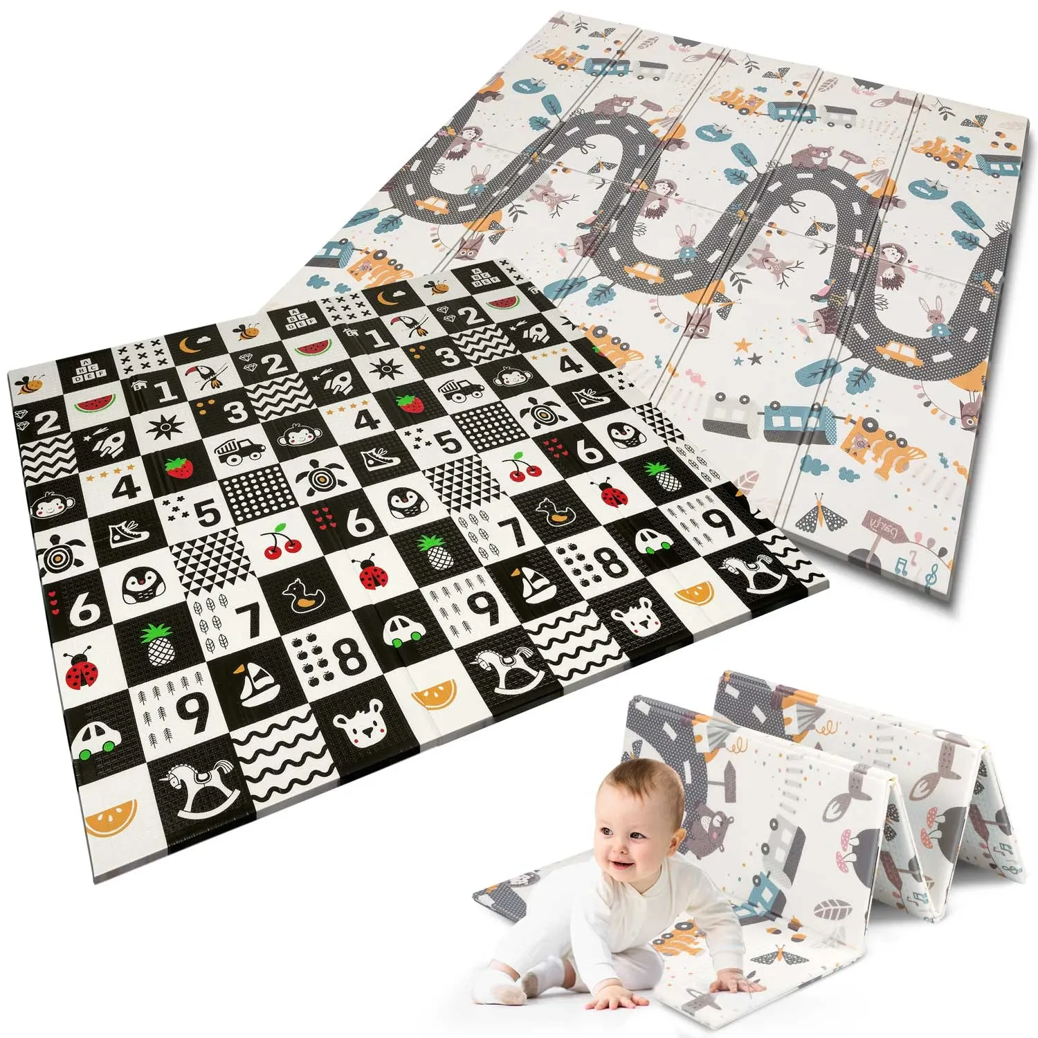 Sulankstomas edukacinis putplasčio kilimėlis 200 x 180 x 1 cm Nukido NK-340 - nuotrauka 1