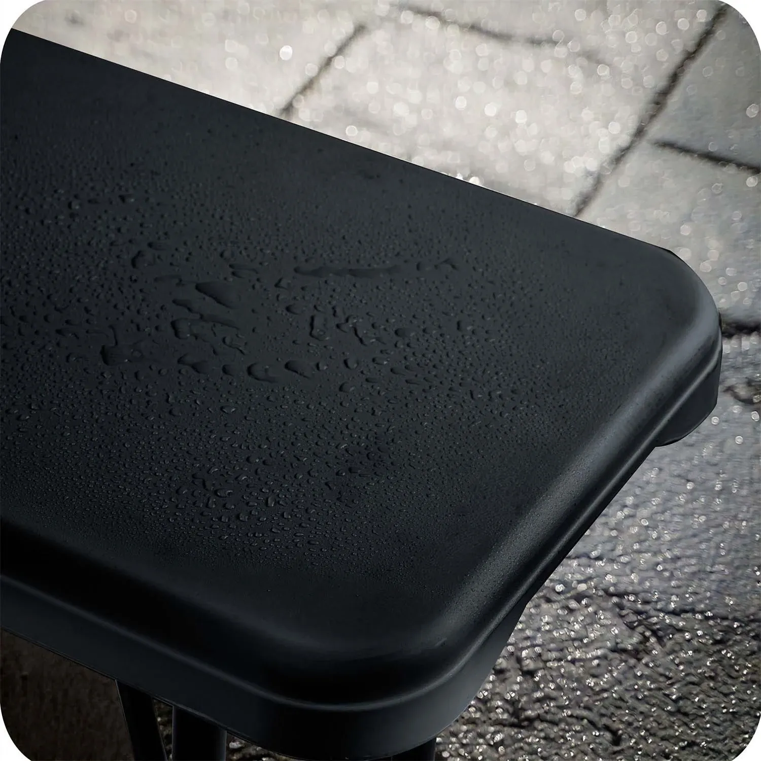 Sulankstomas sodo suolas maitinimo reikmėms, 180 cm, juodas, „Plonos“ - nuotrauka 1