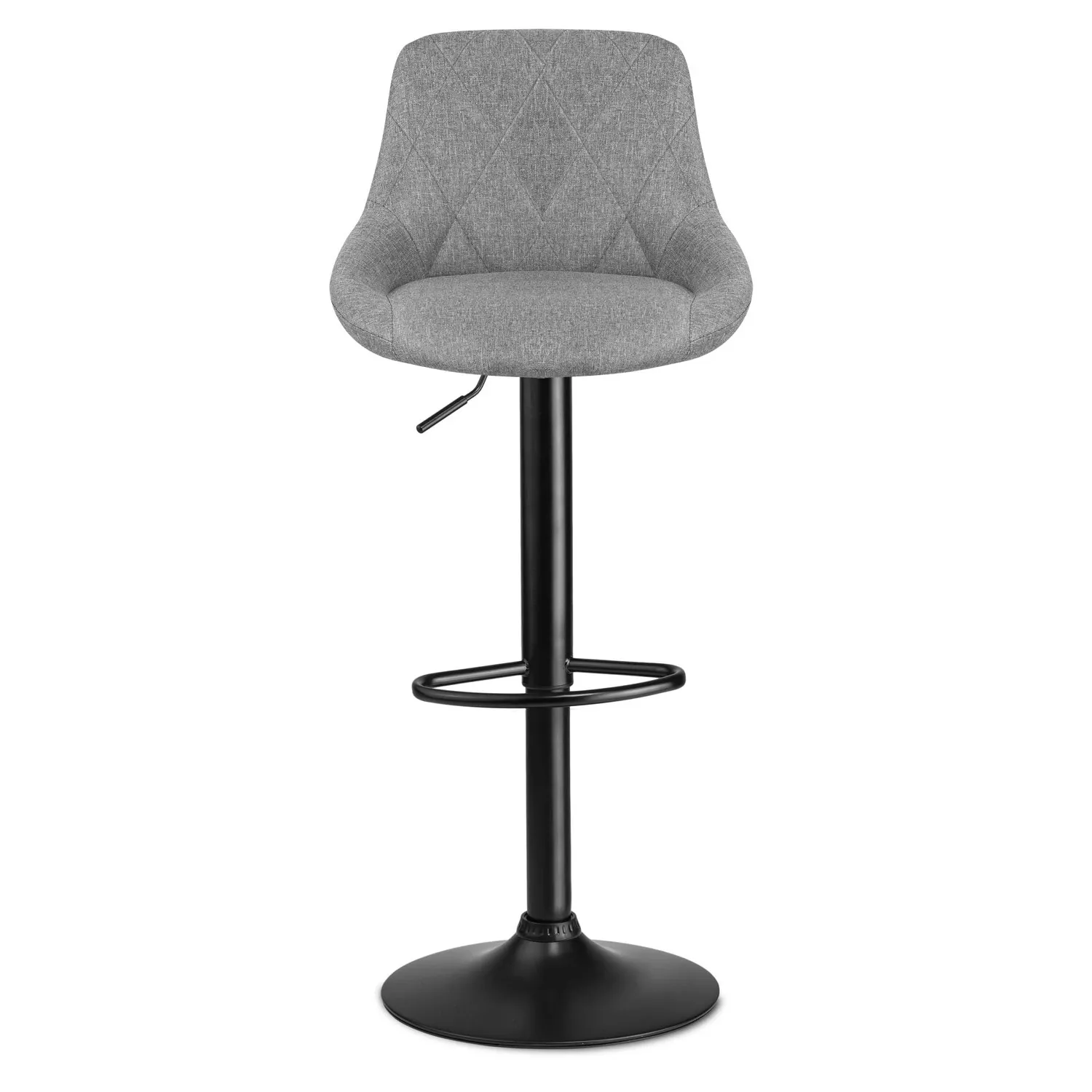 Nerra baro kėdė su atlošu, pilkas audinys - nuotrauka 1