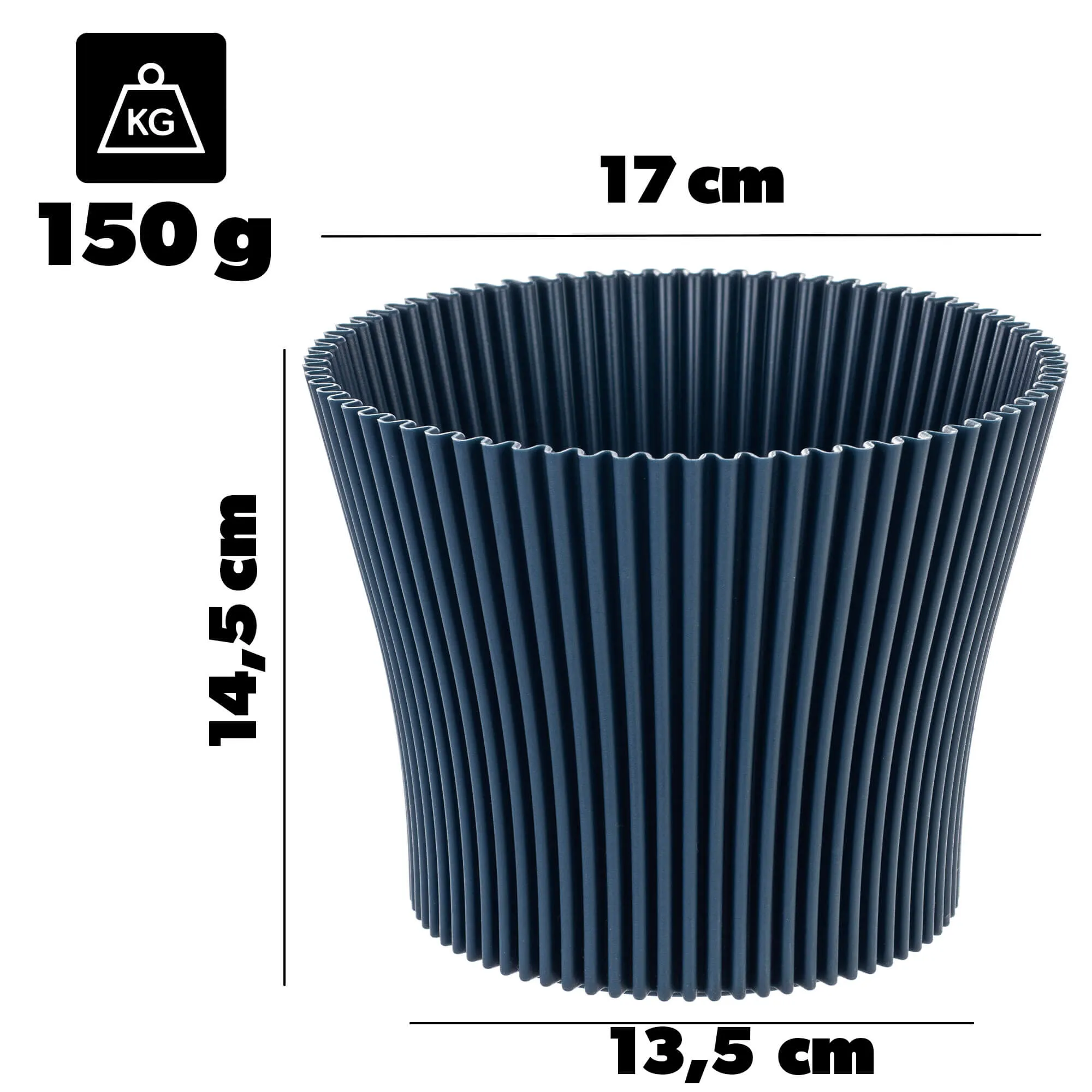 Estrela gėlių vazonas 17 cm tamsiai mėlynas