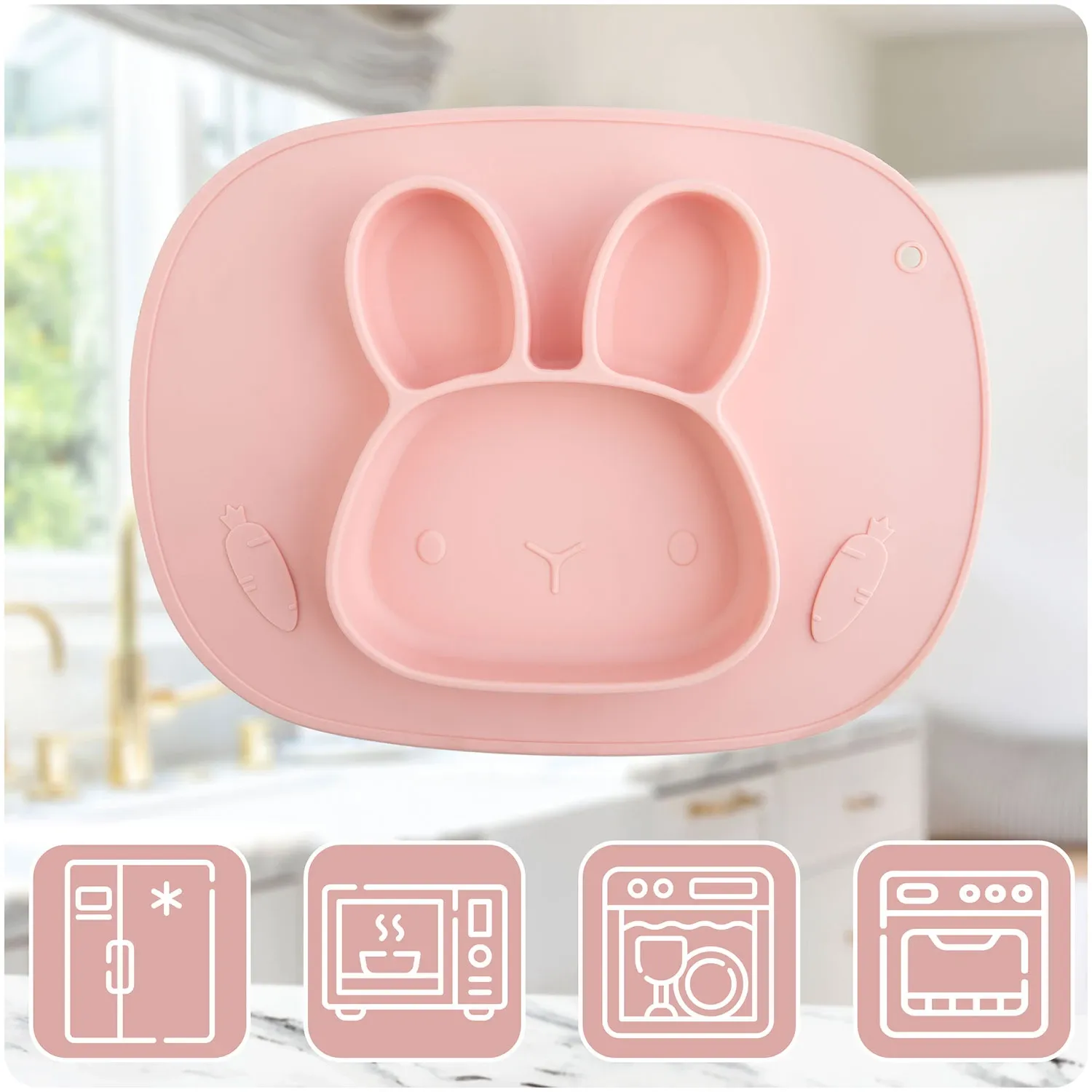 „Ricokids“ triušio silikoninė maitinimo lėkštė vaikams - nuotrauka 1