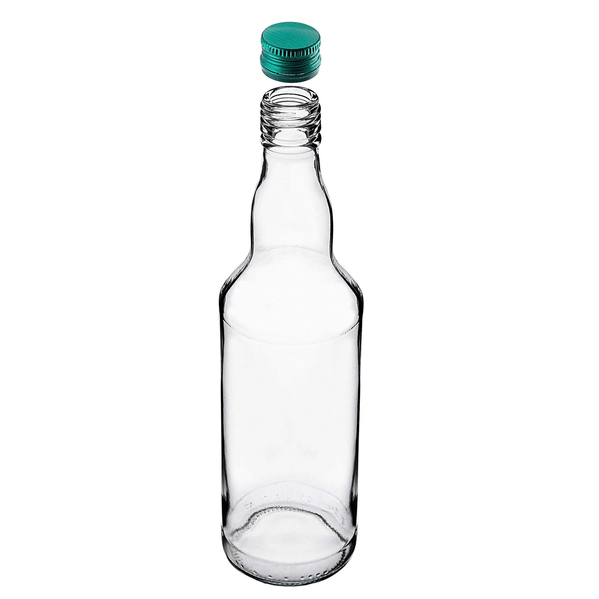 Monopol stikliniai buteliai 500 ml su žaliu dangteliu 100 vnt.