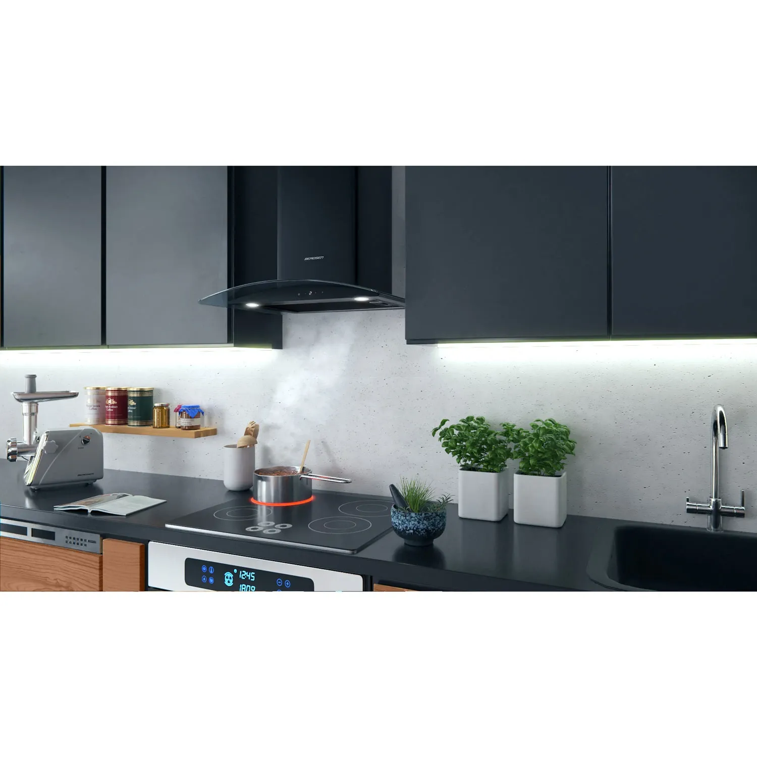 Berdsen BT-216 juodas 60 cm gartraukis - nuotrauka 1