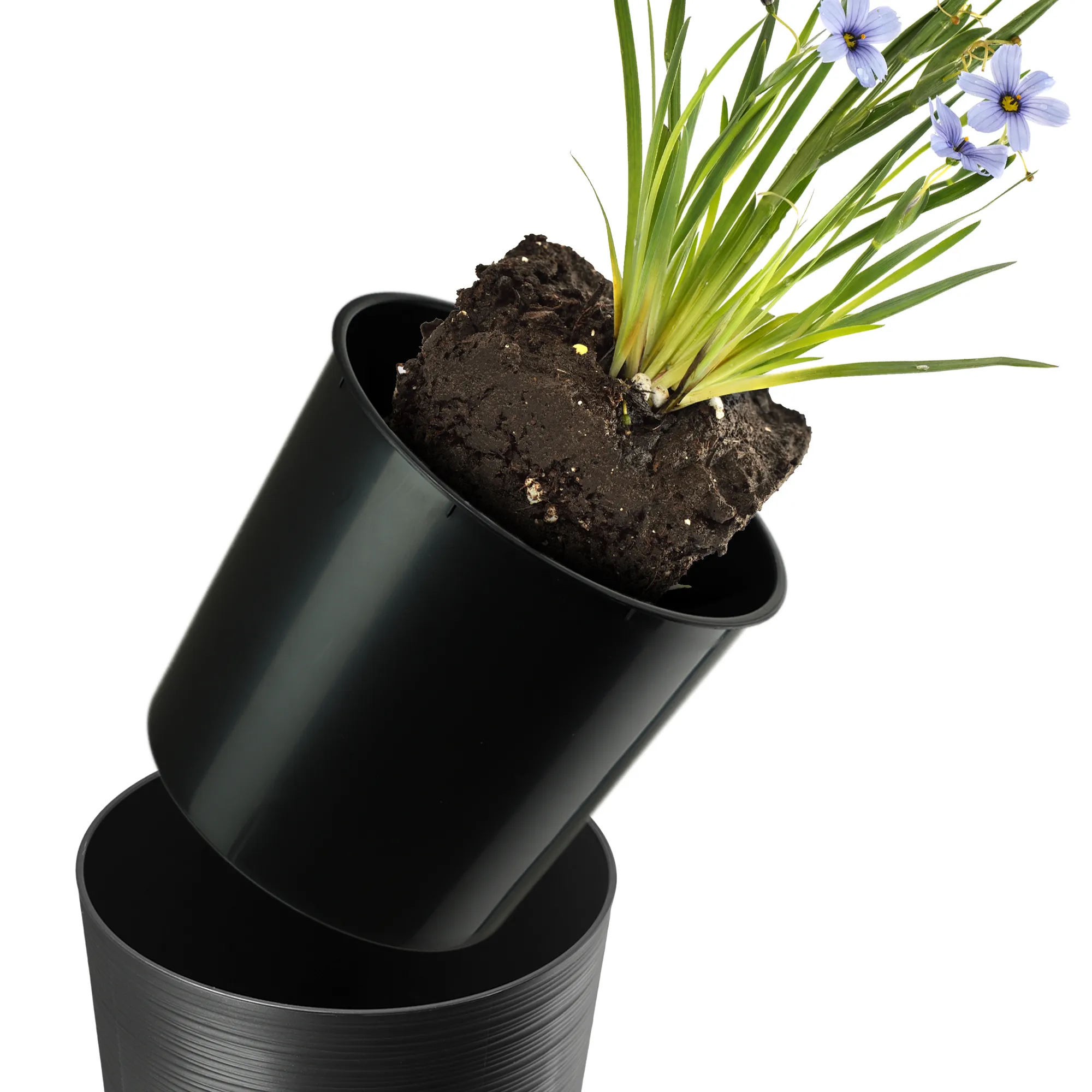 Lotynų Amerikos gėlių vazonai su antracito spalvos įdėklu 19 cm + 25 cm + 30 cm