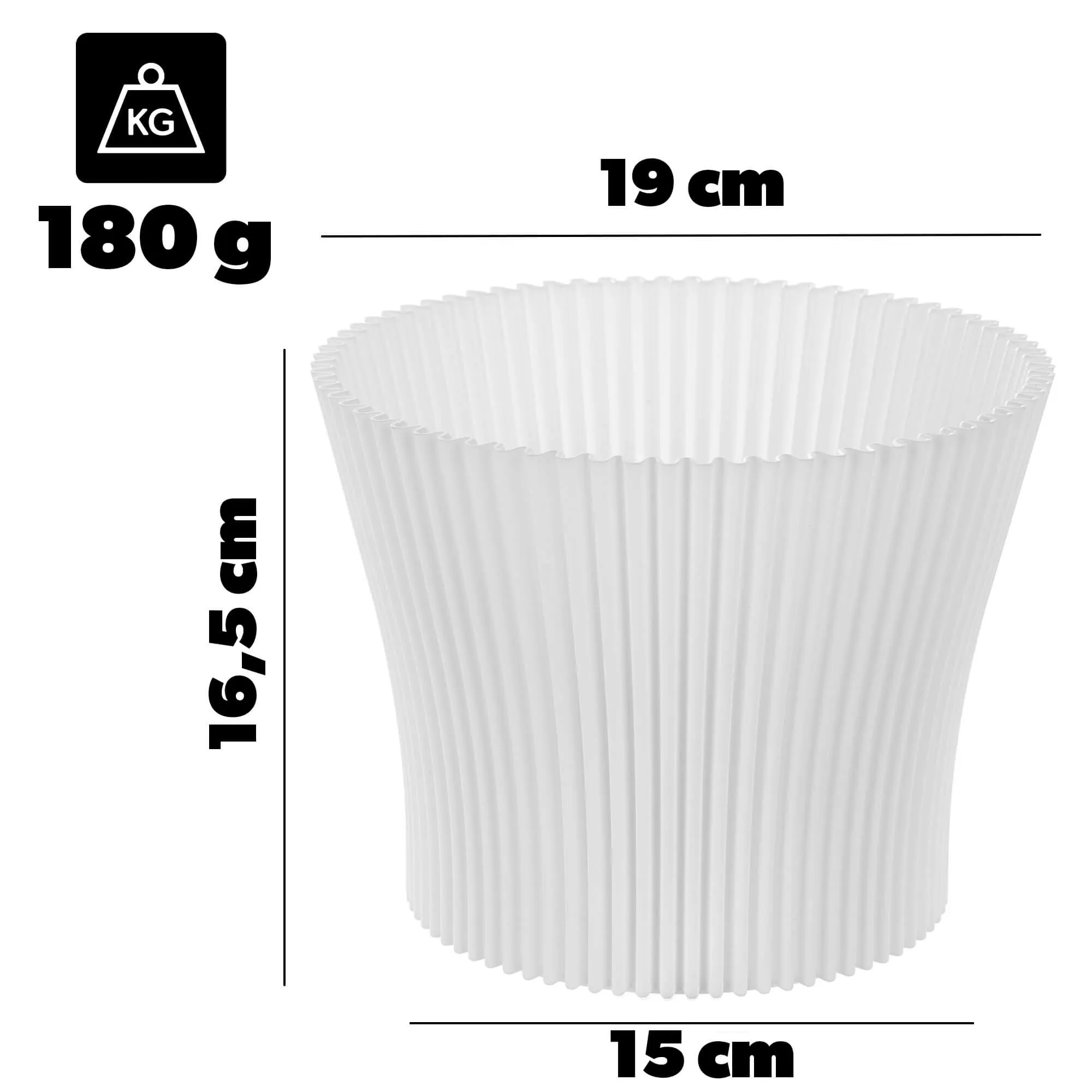 Estrela gėlių vazonas 19 cm baltas