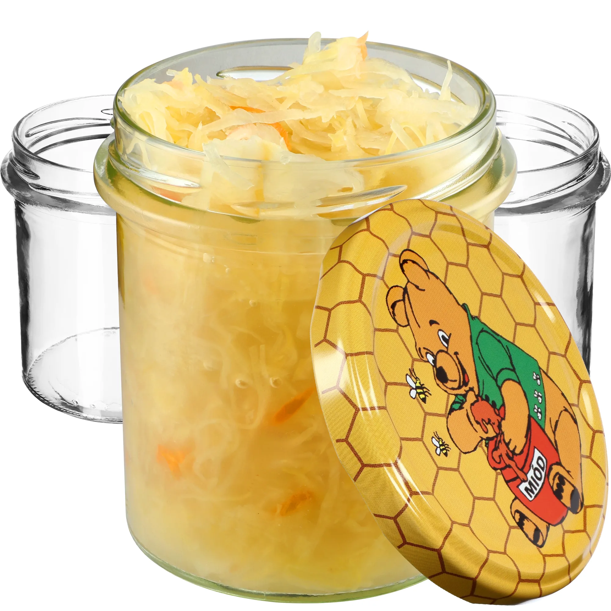 Avila konservavimo stiklainiai 350 ml 10 vnt. 82 mm + dangteliai „Medus“