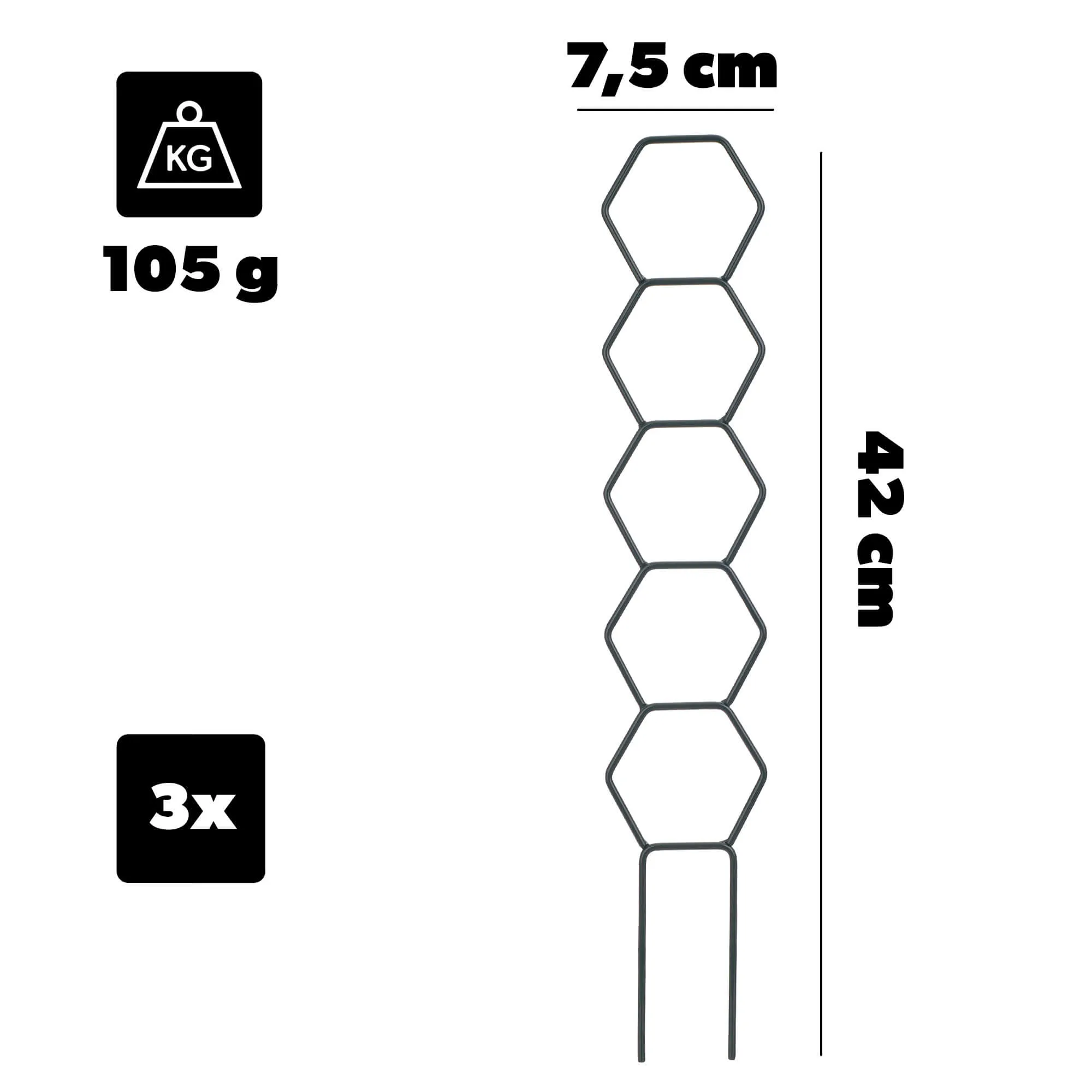 „Fora“ puodo atrama, tiesi šešiakampė, 3 vnt.