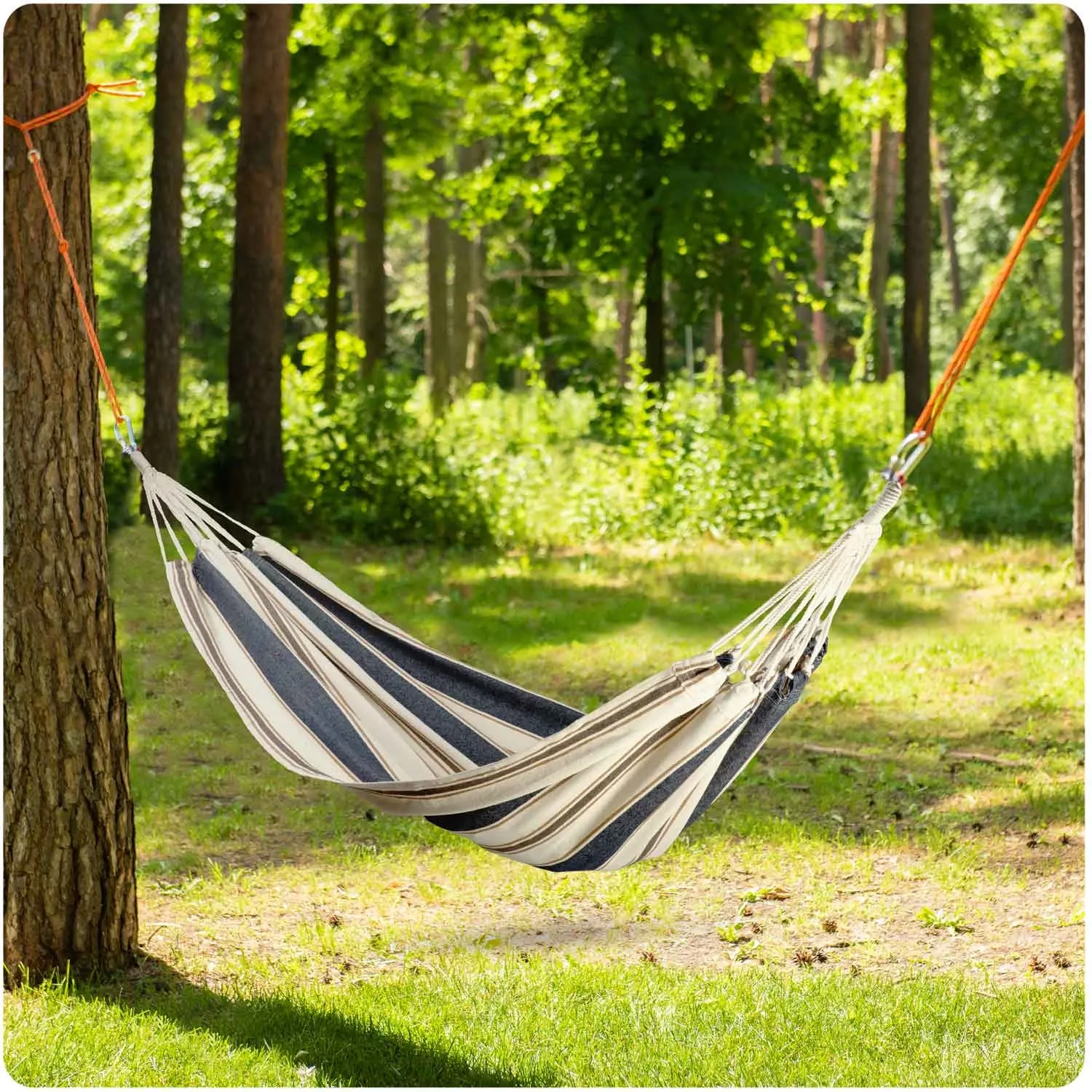 Malaga Vienvietis mėlynai baltas sodo hamakas „Sofotel“ - nuotrauka 1