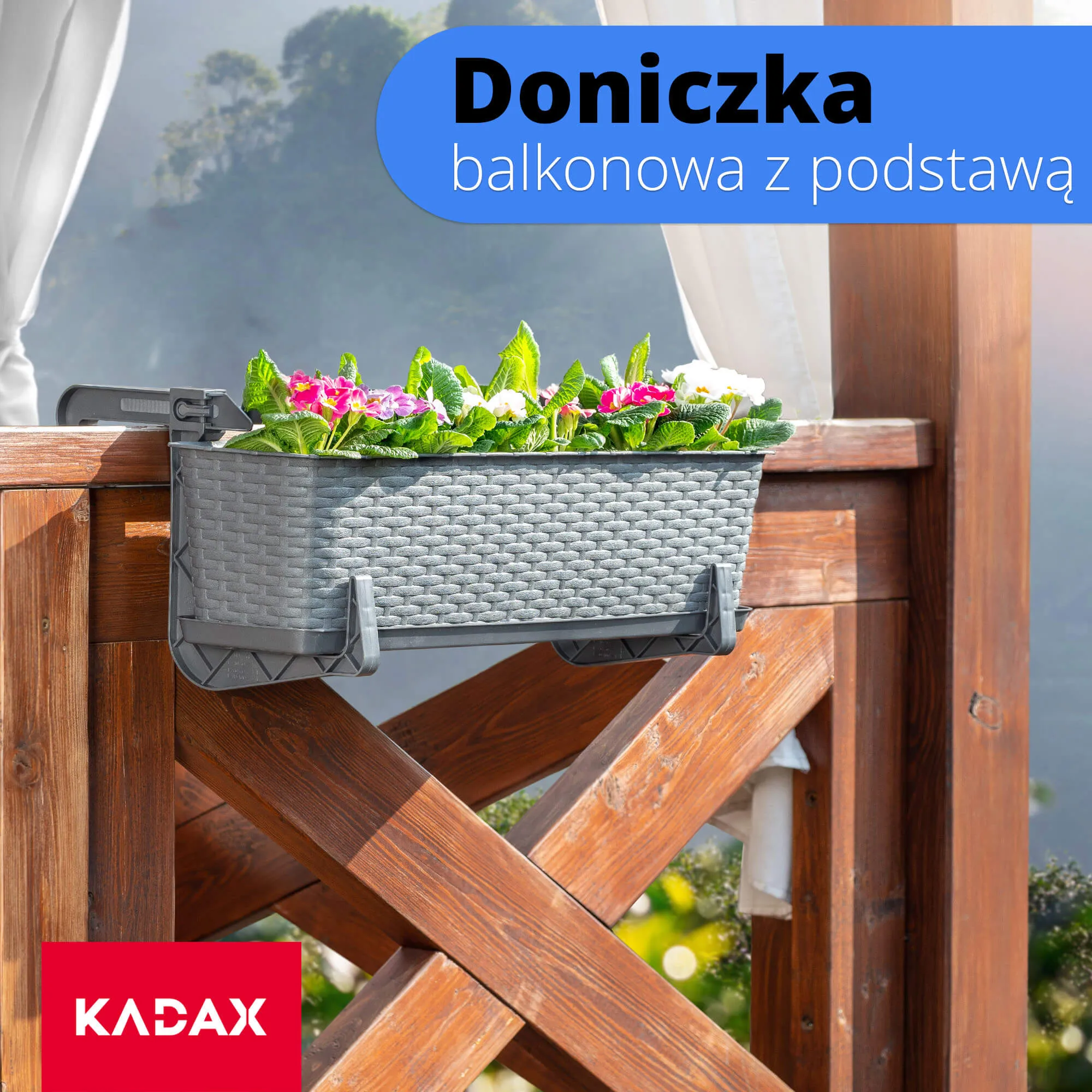 Frette balkono dėžutė su pagrindu 60 x 15 cm