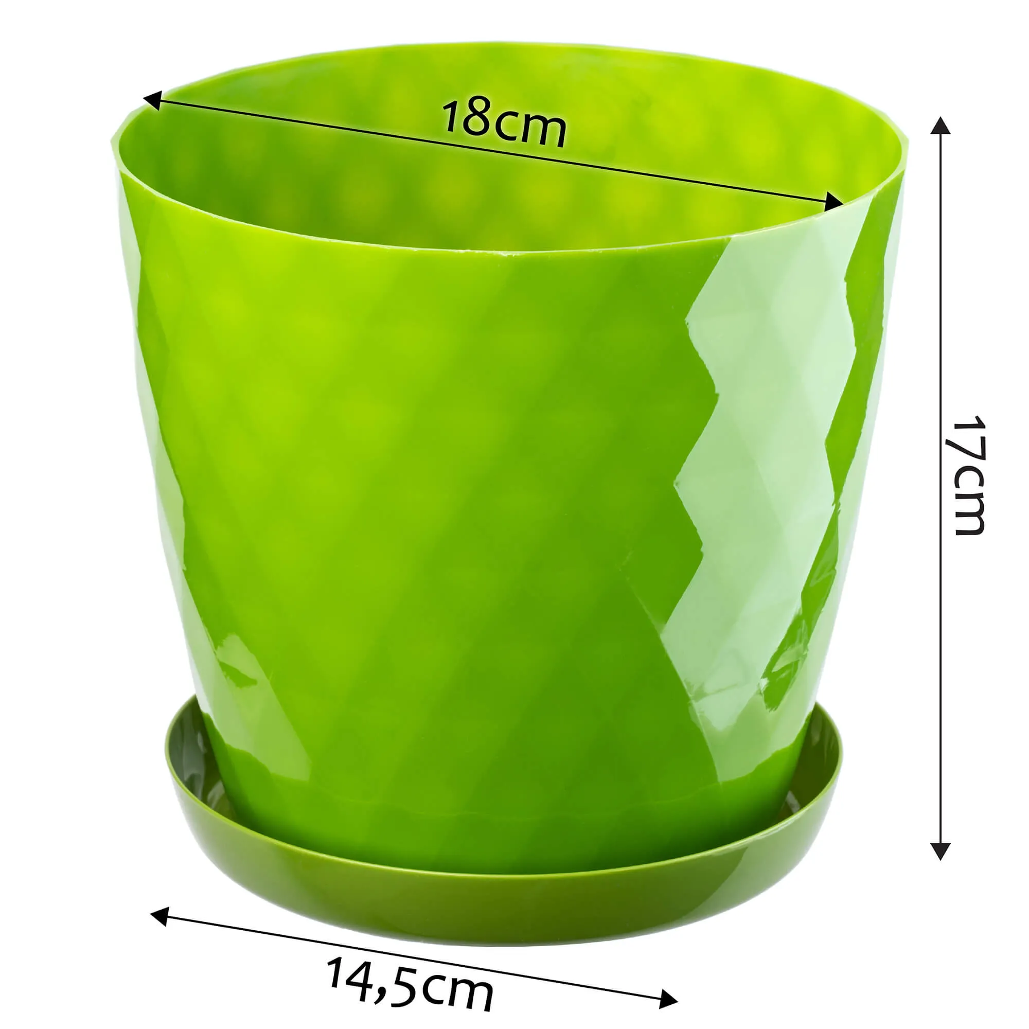 Gėlių vazonas su lėkštute 18 cm