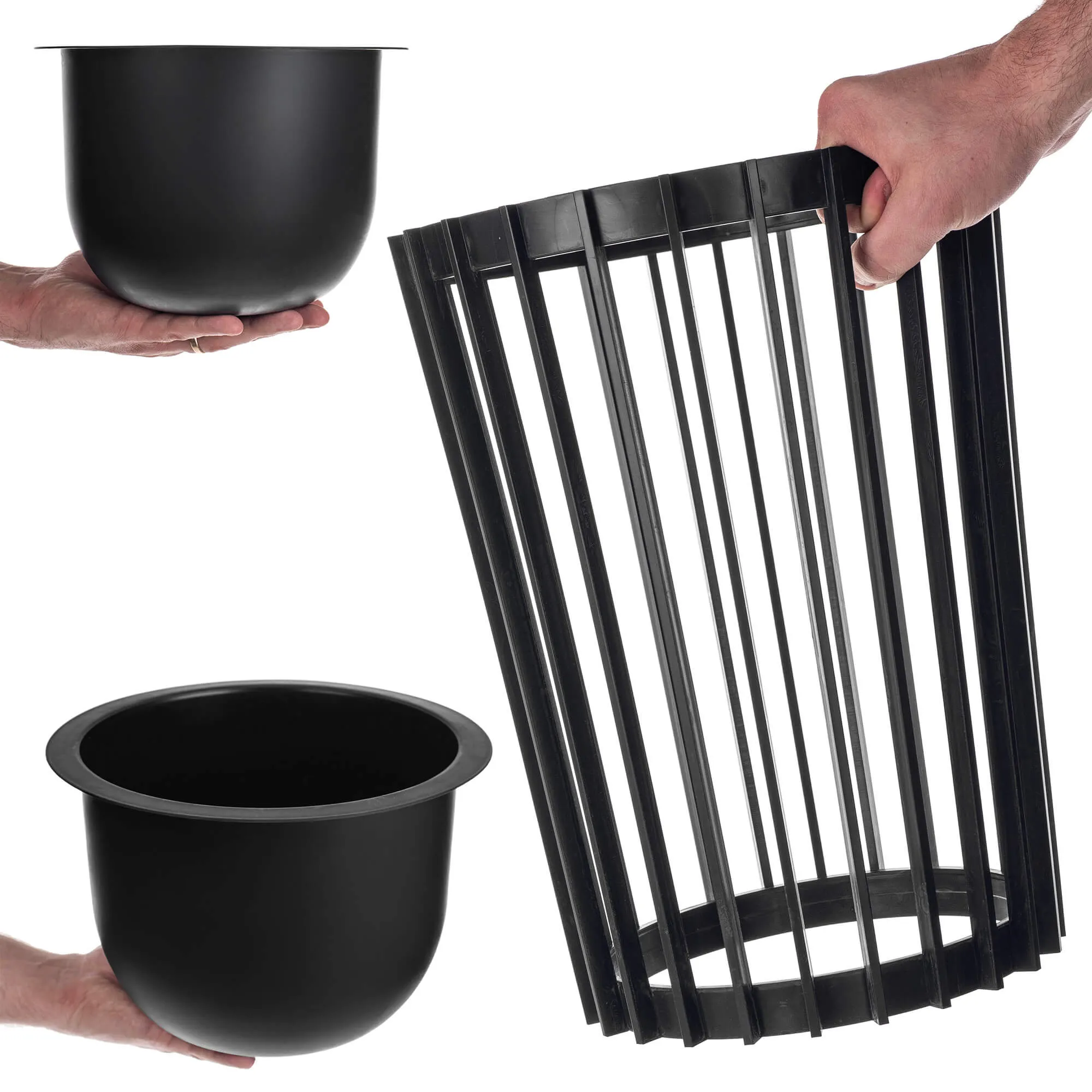 Aytre dvipusis augalų stovas 40 cm juodas + 2 įdėklai