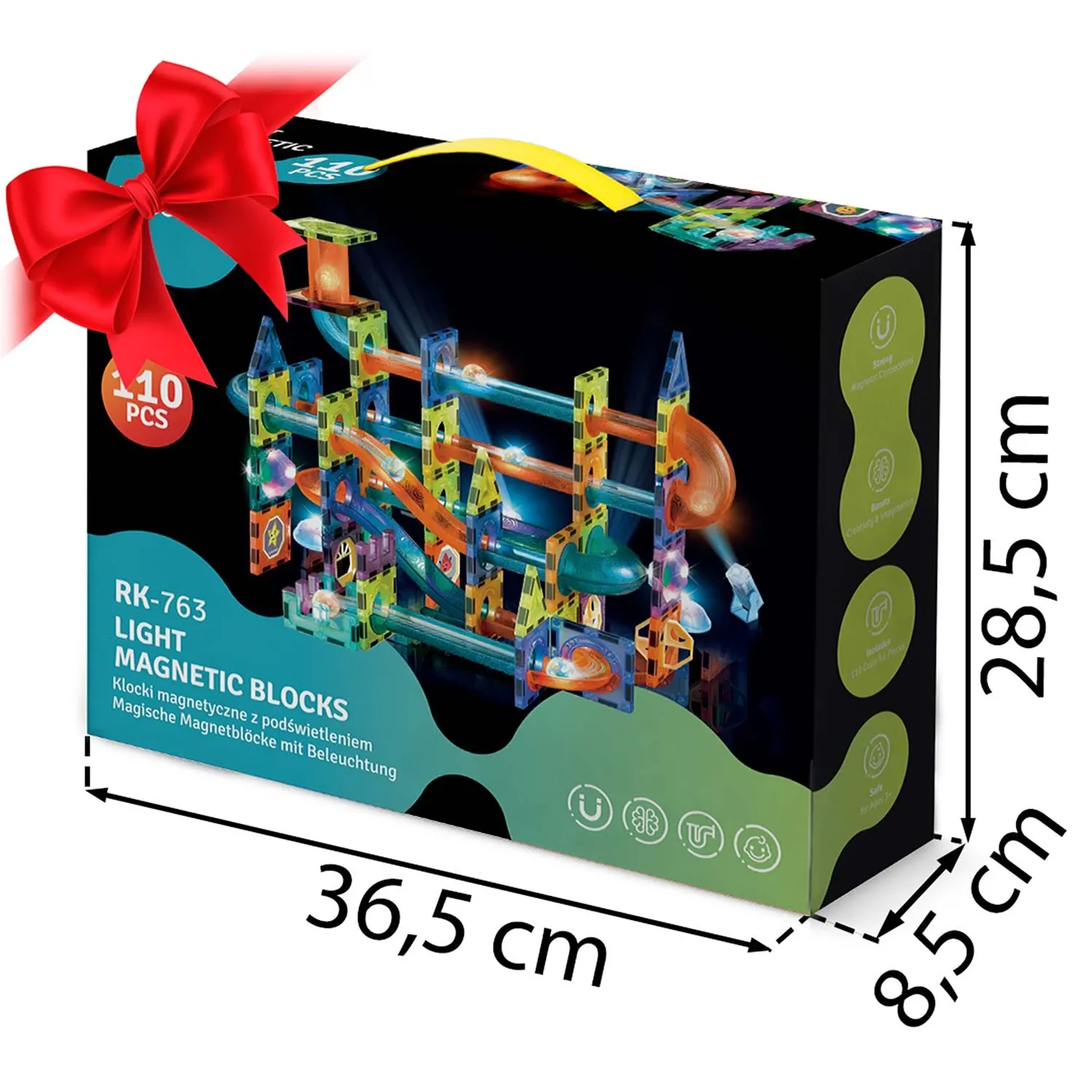 Magnetiniai kaladėlės su šviesa RK-763 Ricokids - nuotrauka 1