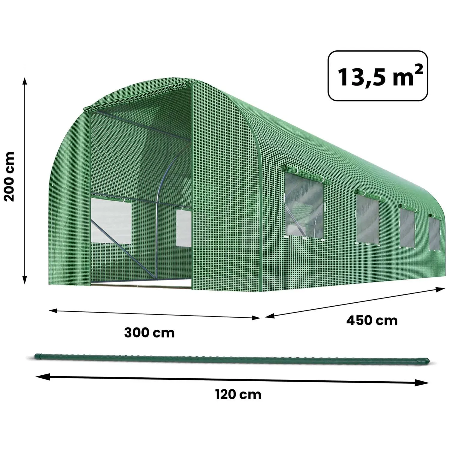 Sodo tunelis 3 x 4,5 m (13,5 m2) Plonos - nuotrauka 1