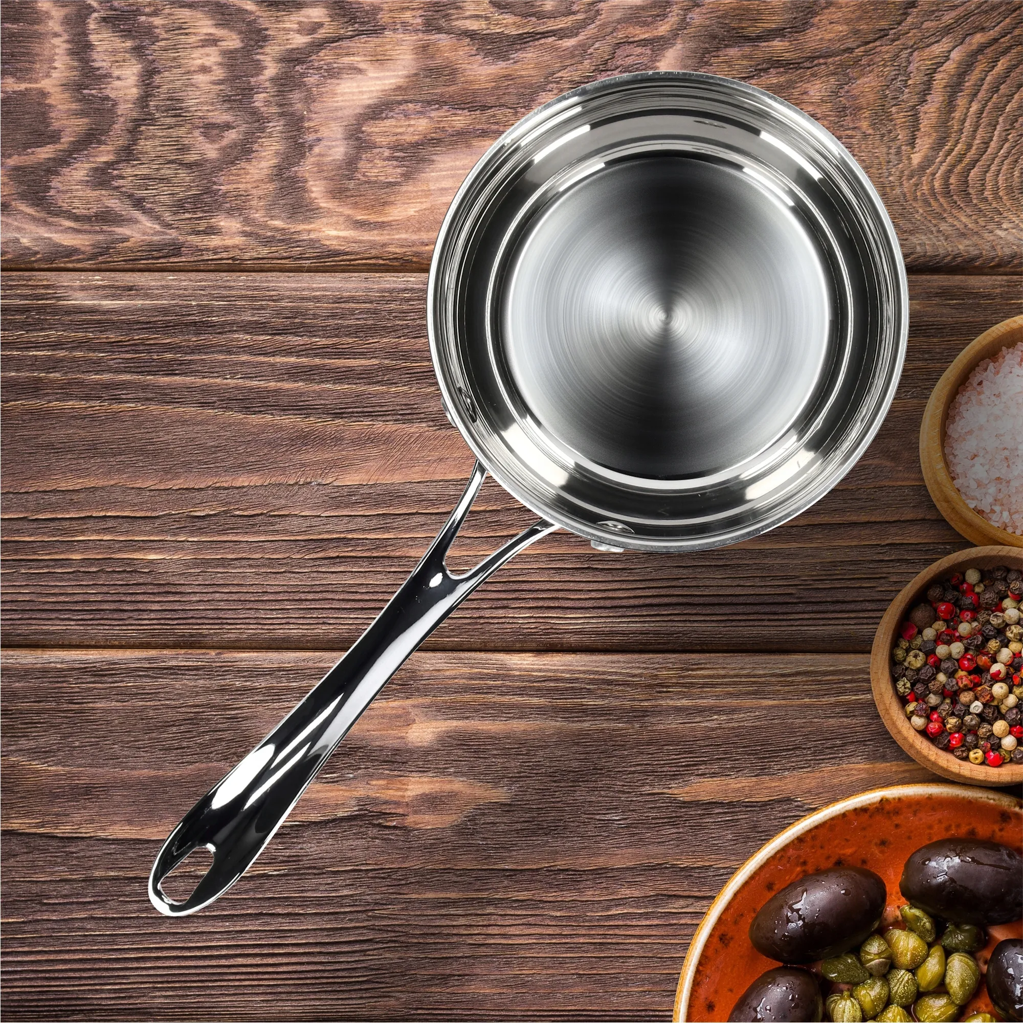 Berme puodas su rankena, 32 x 15 cm, plienas