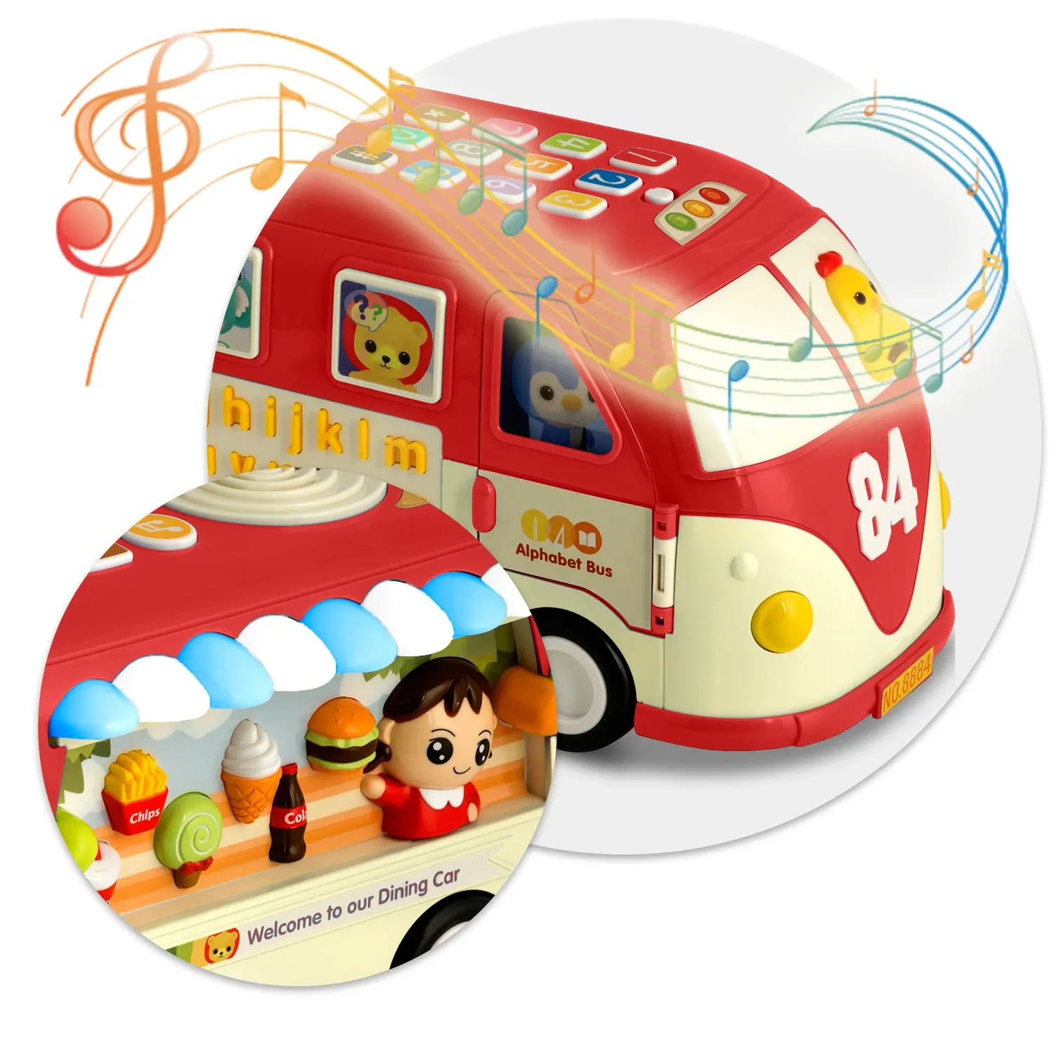 Edukacinis žaislas RK-741 Ricokids autobusas raudonas - nuotrauka 1