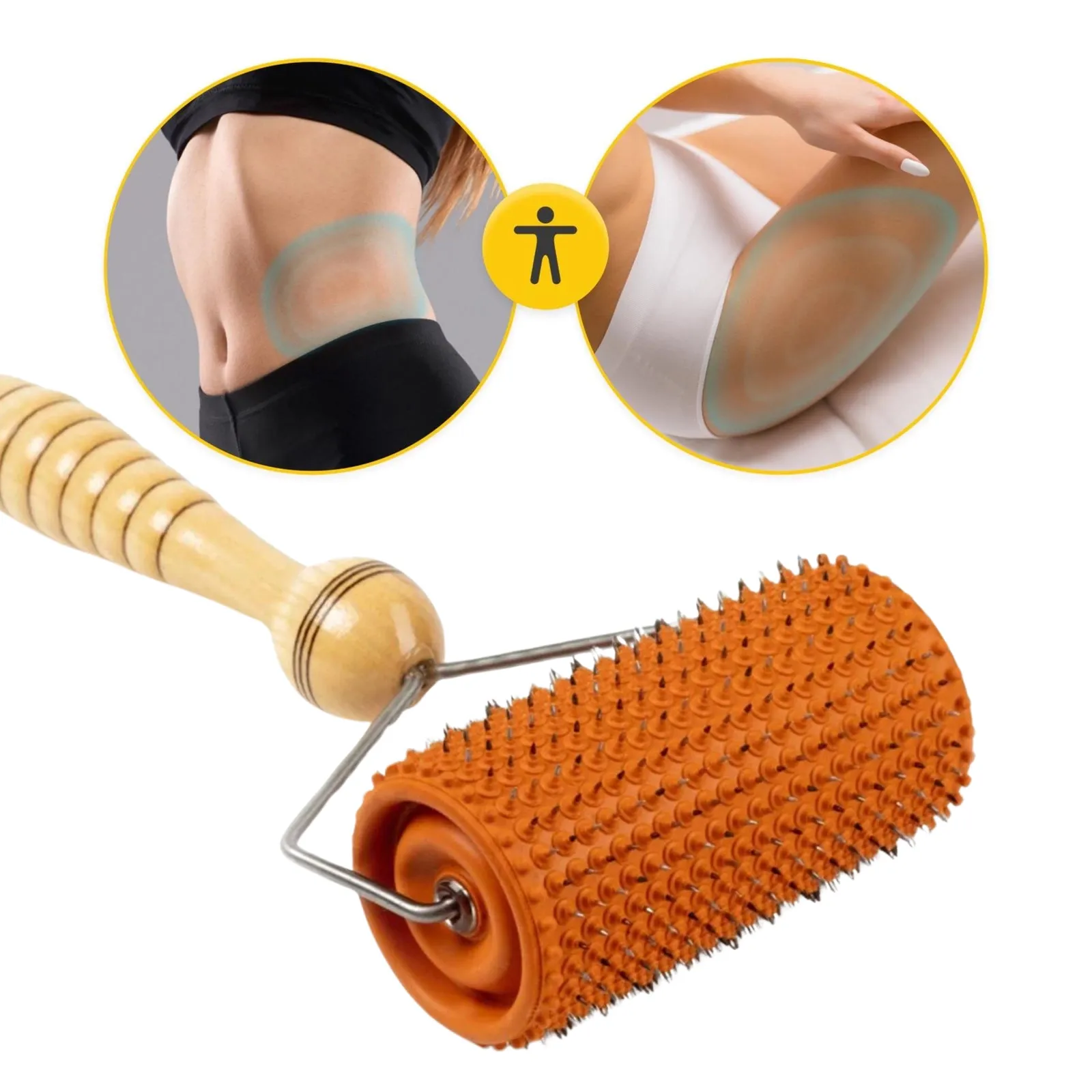 „Lyapko 5.0“ nikelio neturintis oranžinis daugiaadatinis masažinis volelis