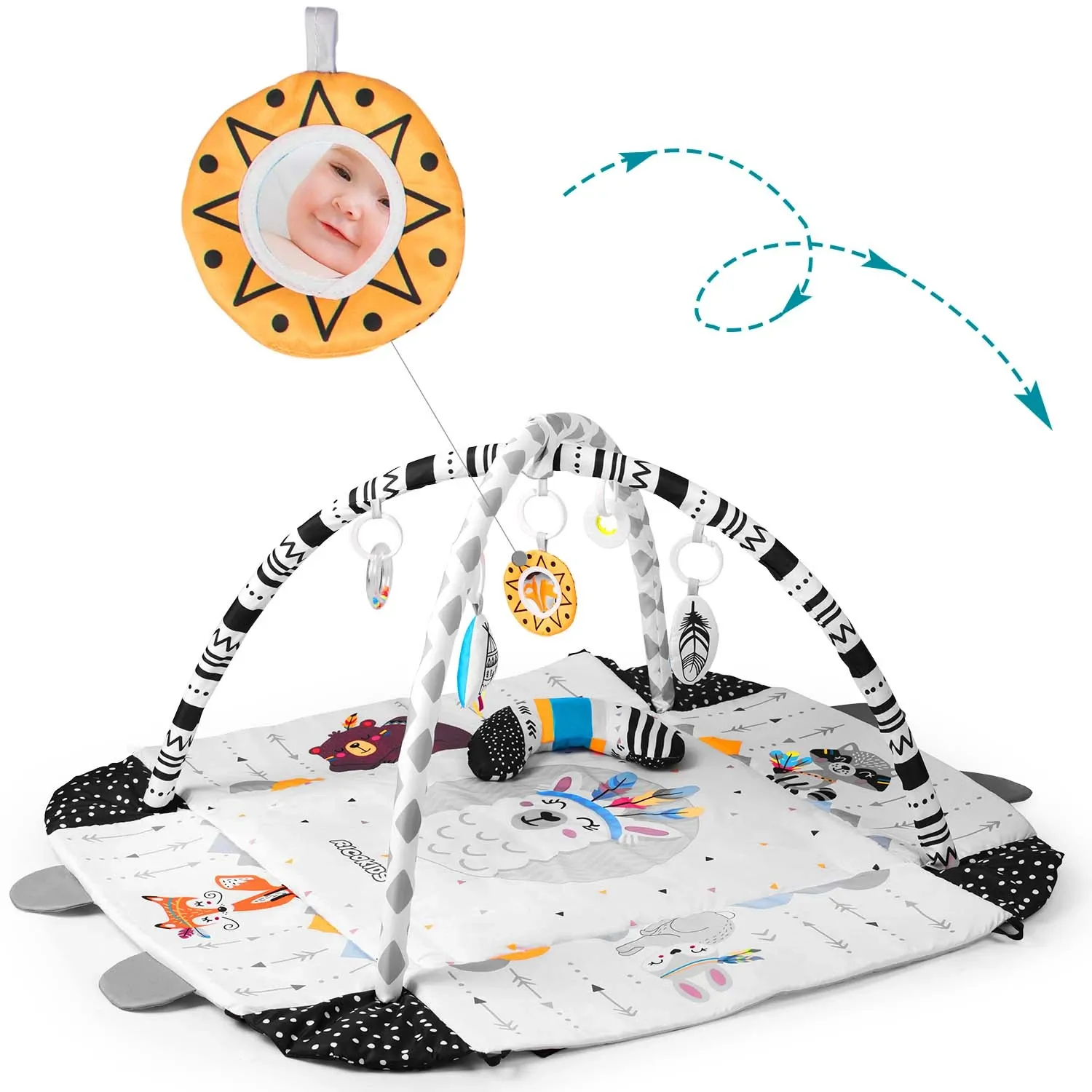 Interaktyvus edukacinis kilimėlis 110 x 100 cm Boho Ricokids - nuotrauka 1