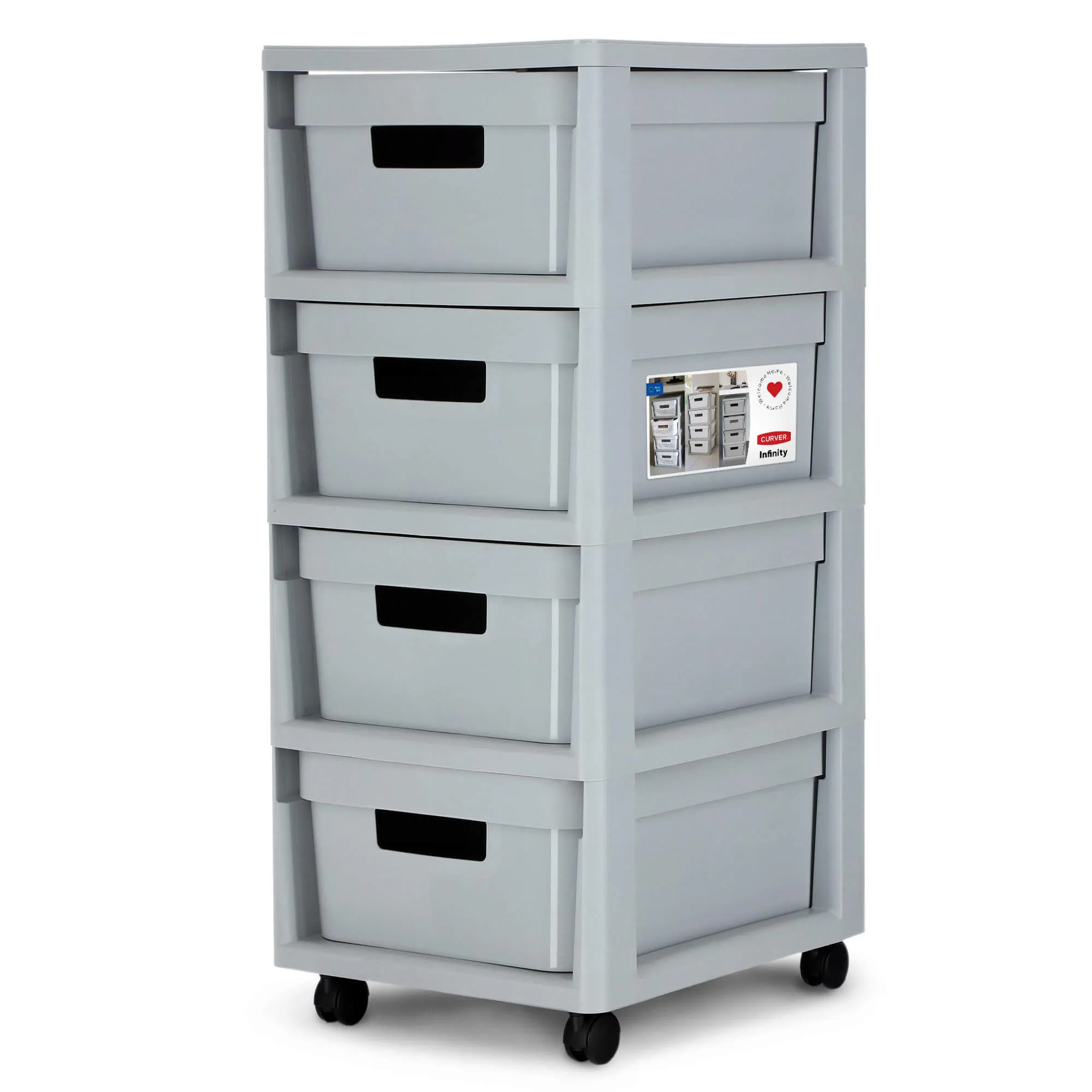 Curver Infinity lentyna 4 x 11 l, tamsiai pilka