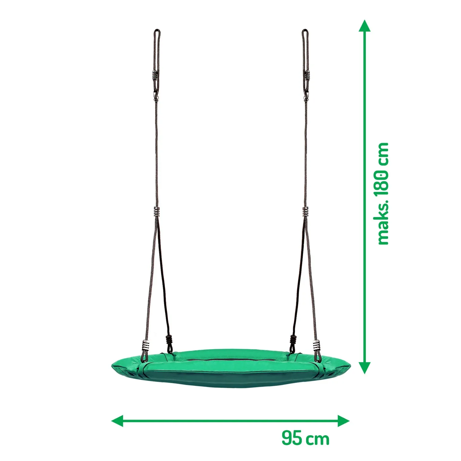 Swingo XXL žalios 95 cm varnos lizdo sūpynės - nuotrauka 1