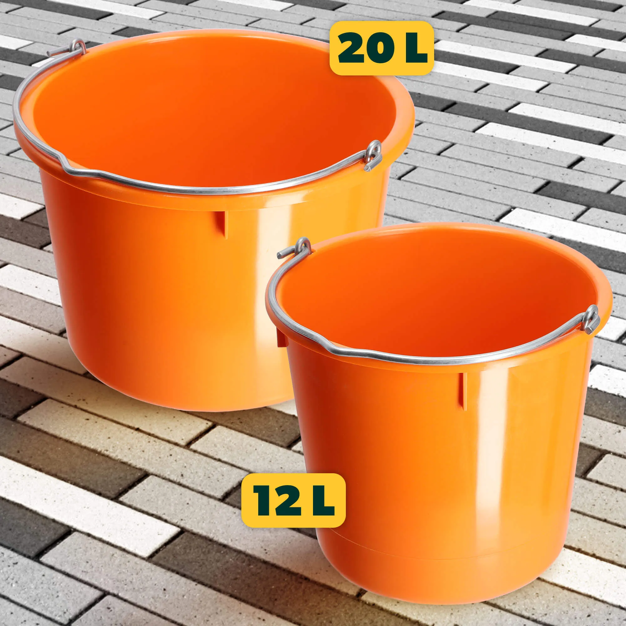 Kanan statybiniai kibirai 12 l, oranžiniai, 3 vnt.