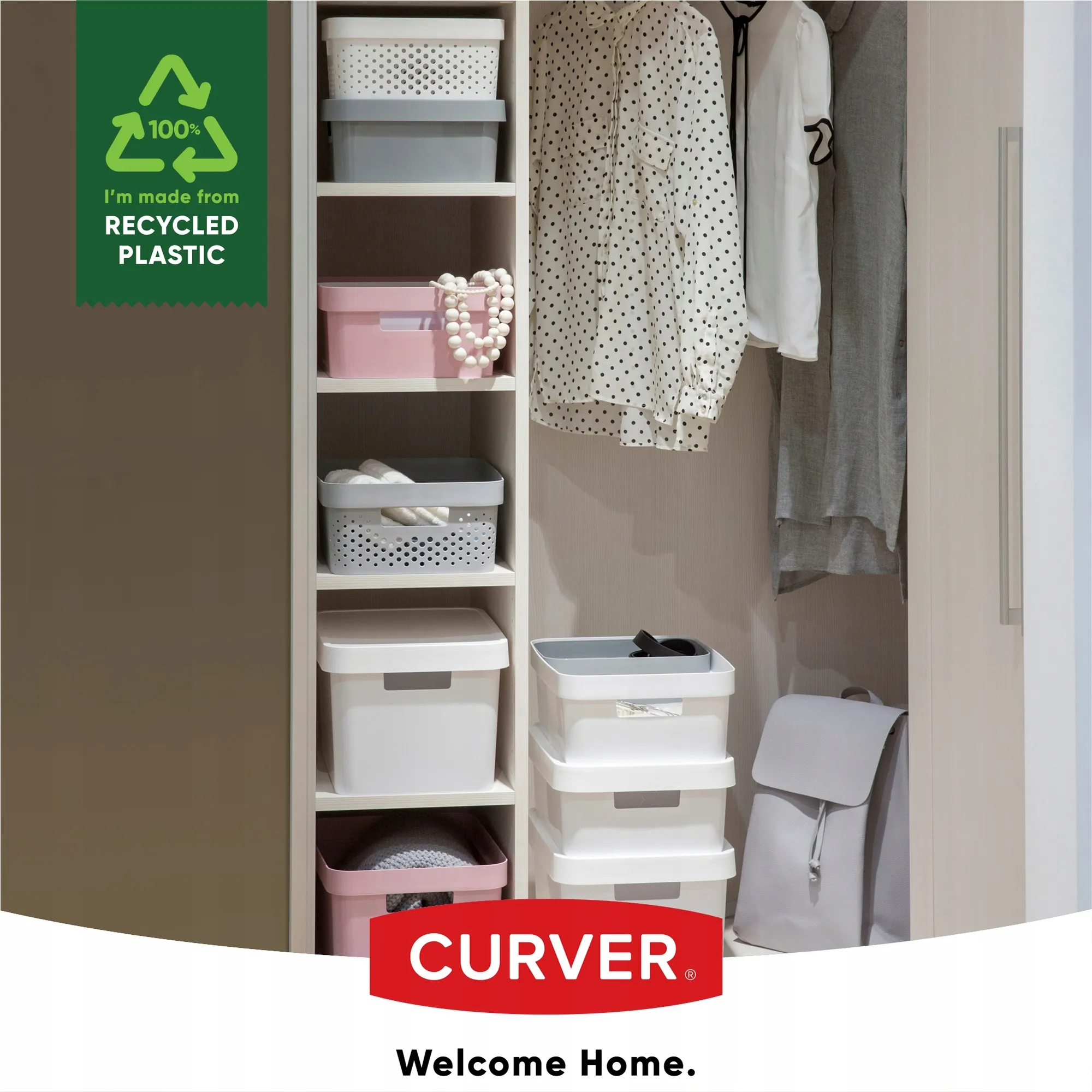 „Curver Infinity“ sandėliavimo konteineriai 4,5 + 11 + 17 l, balti