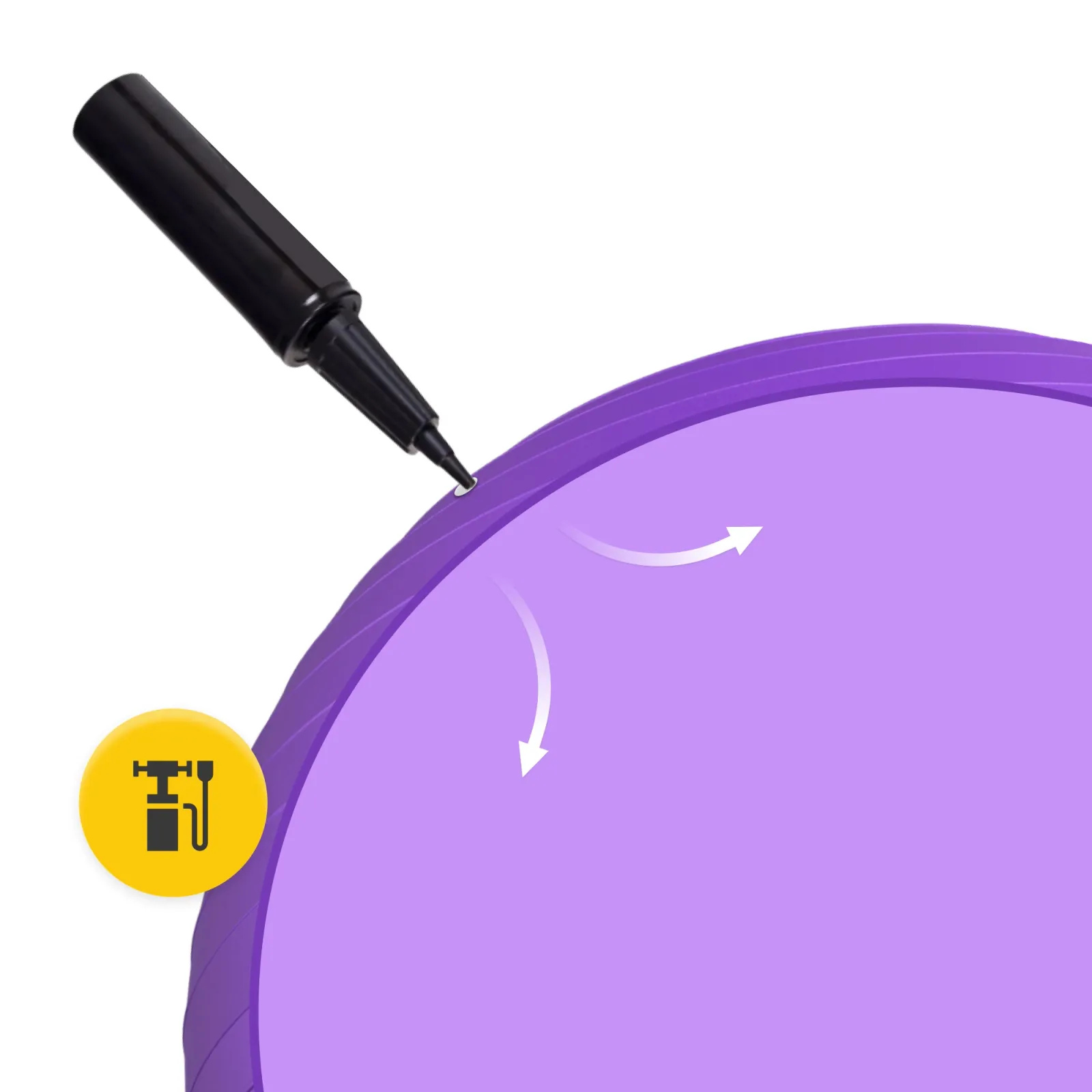Pripučiamas gimnastikos kamuolys 75 cm violetinis