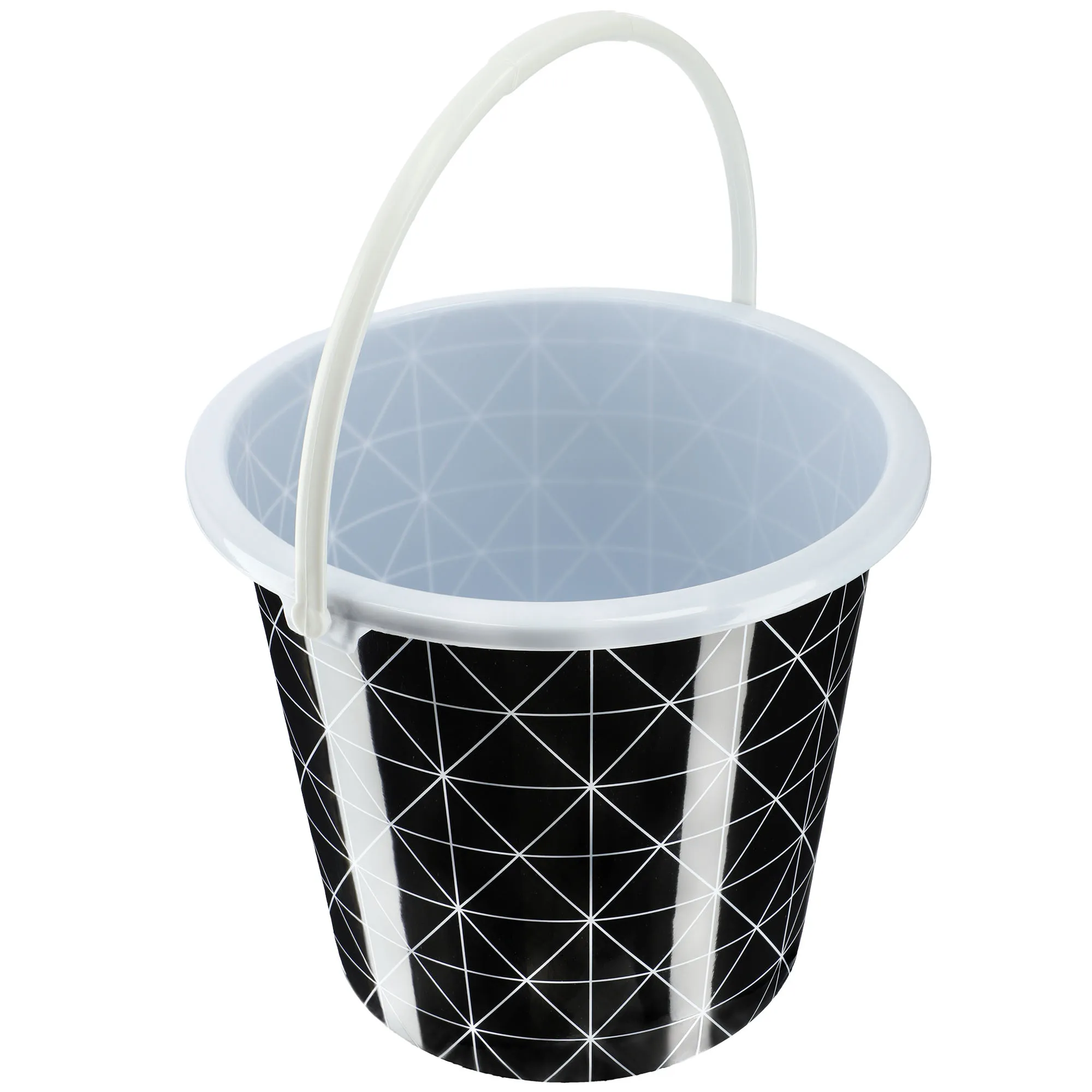 Ars 10 l plastikinis kibiras, juodas su trikampiais