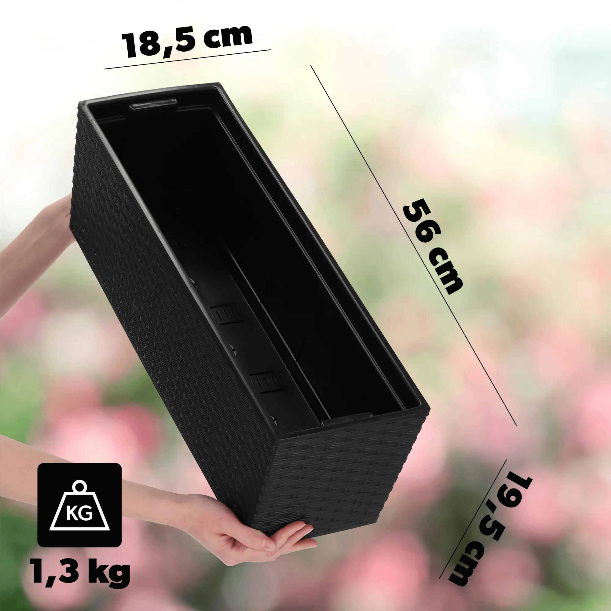 Balkoninis rotango vazonas su Murano įdėklu