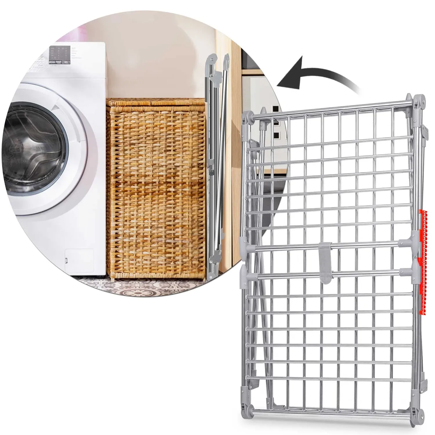 Sulankstoma pastatoma skalbinių džiovyklė „Lydia“, 27 m, nerūdijančio plieno - nuotrauka 1