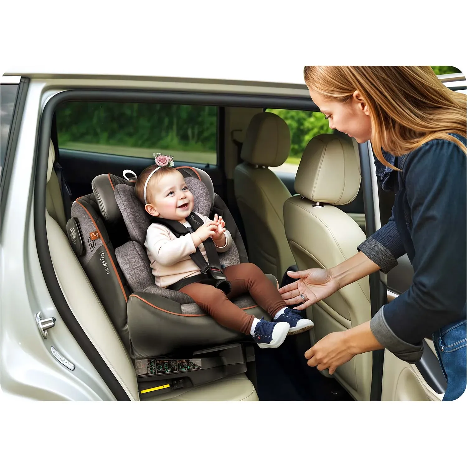„Nukido Prestige Line“ juodos ir pilkos spalvos automobilinė kėdutė, 0-36 kg, su ISOFIX sistema - nuotrauka 1