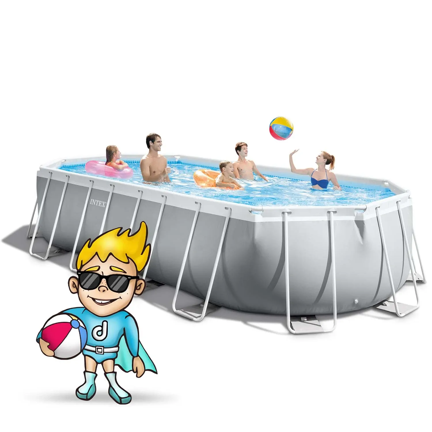 Karkasinis sodo baseinas 610 x 305 x 122 cm 21 viename INTEX 26798 + burbulų aparatas NEMOKAMAI - nuotrauka 1