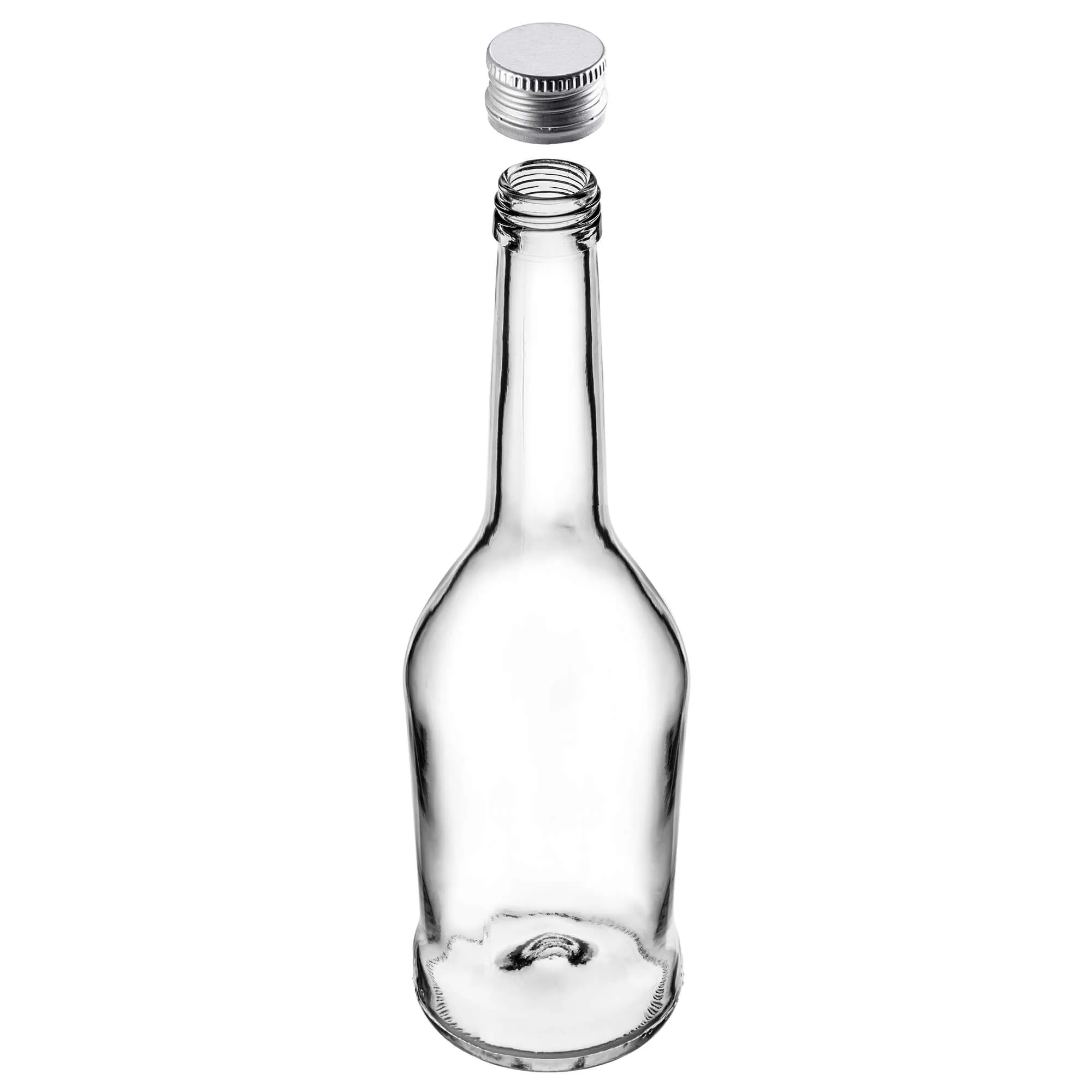 Stiklinis butelis Luarė tinktūrai 500 ml su sidabriniu dangteliu 1 vnt.