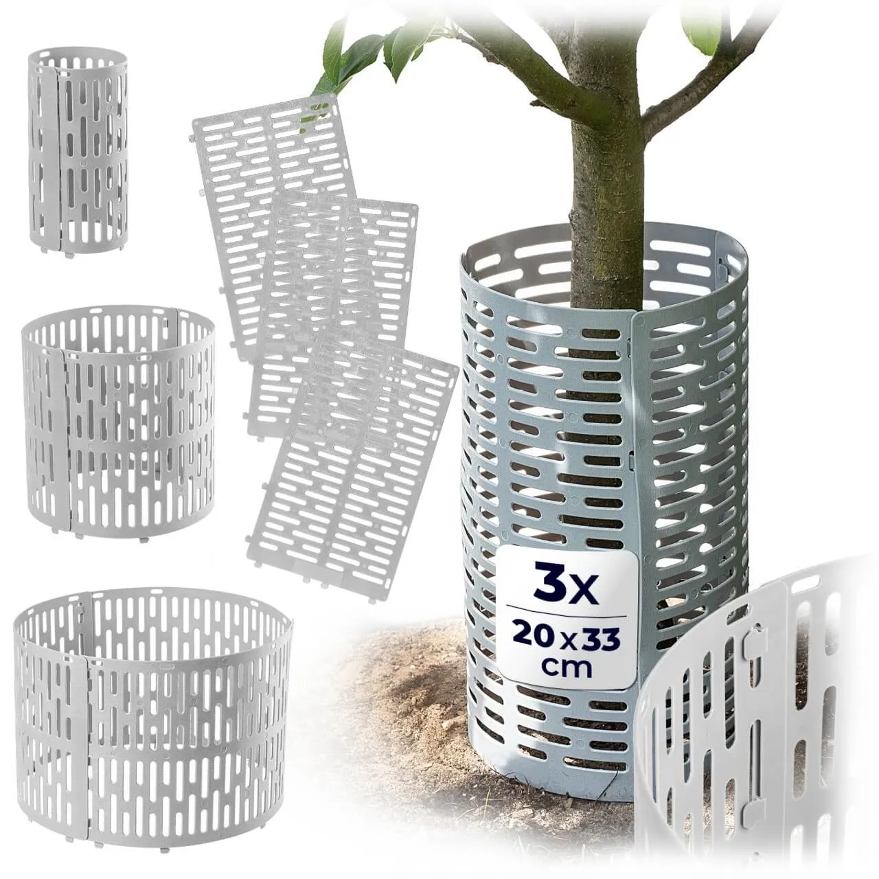 Ydes medžio kamieno uždangalai 20 x 33 cm pilki 3 vnt.