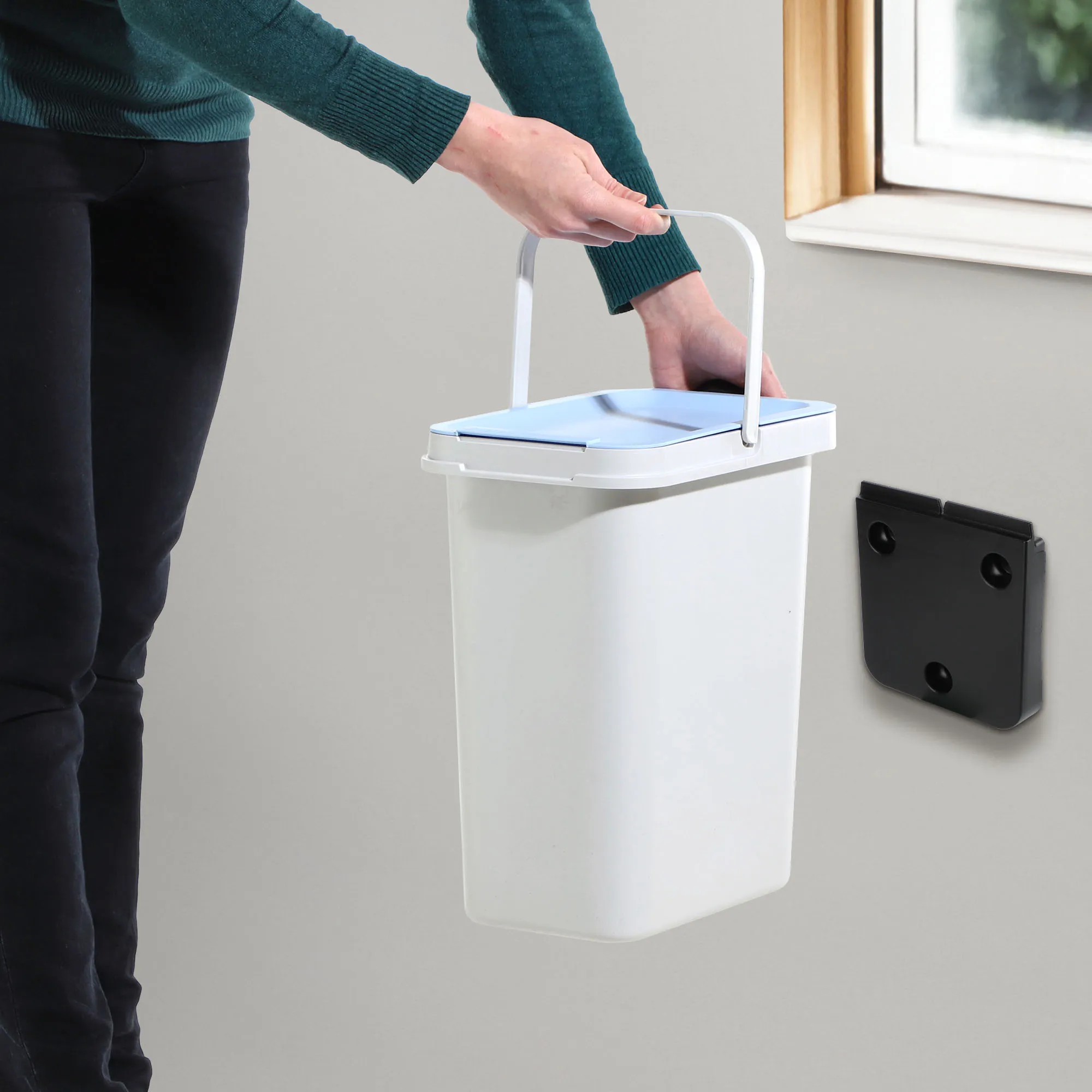Rully šiukšliadėžė 4 x 12 l su tvirtinimo laikikliais
