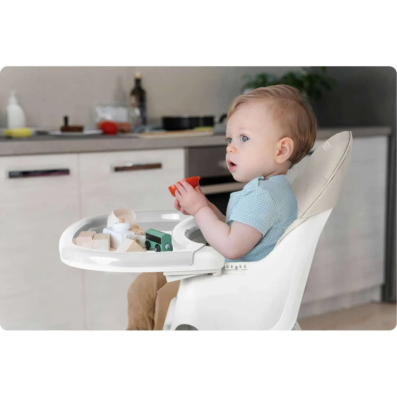 Milo Ricokids maitinimo kėdutė su staliuku ir seilinuku, pilka - nuotrauka 1