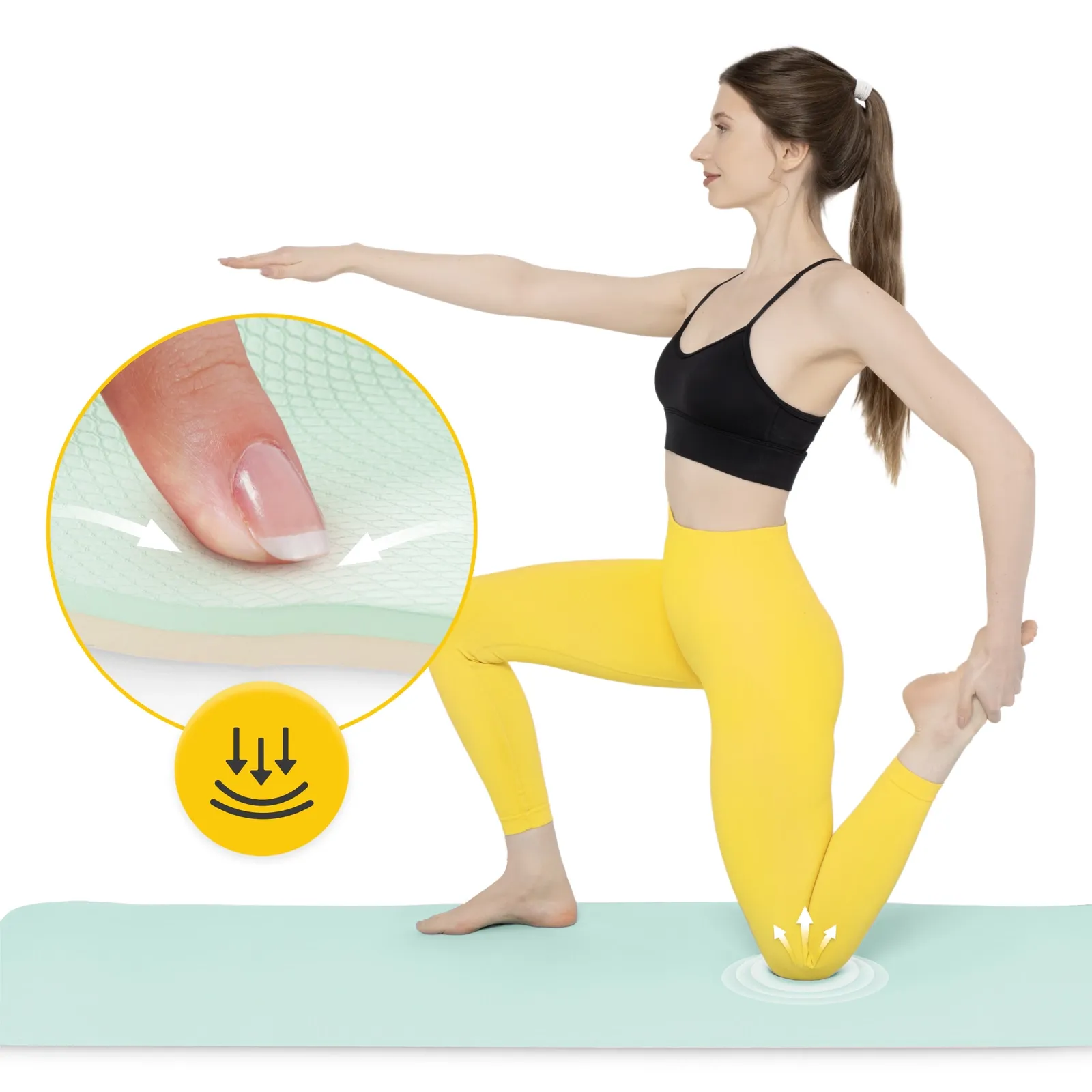 TPE neslystantis mankštos ir jogos kilimėlis