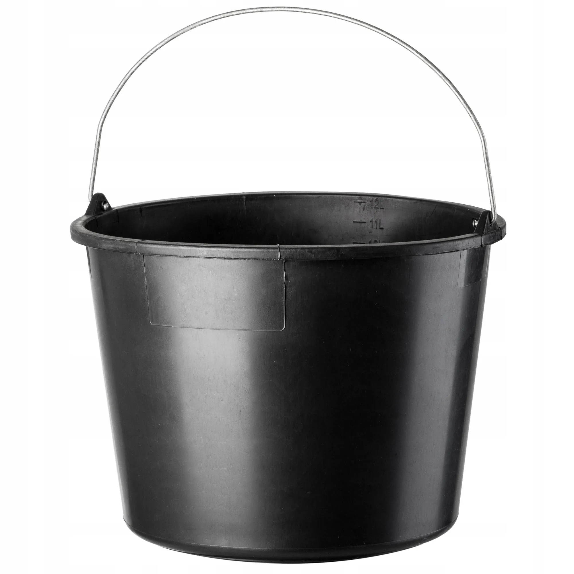 Bado plastikiniai statybiniai kibirai, juodi, 12 l, 10 vnt.