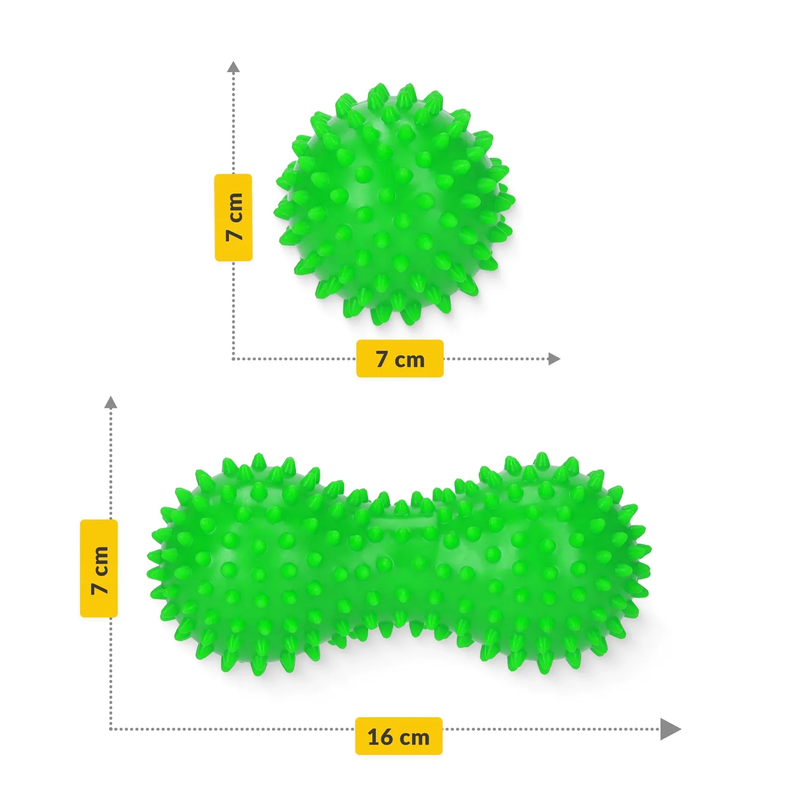 Dvigubas sensorinis masažo kamuoliukas