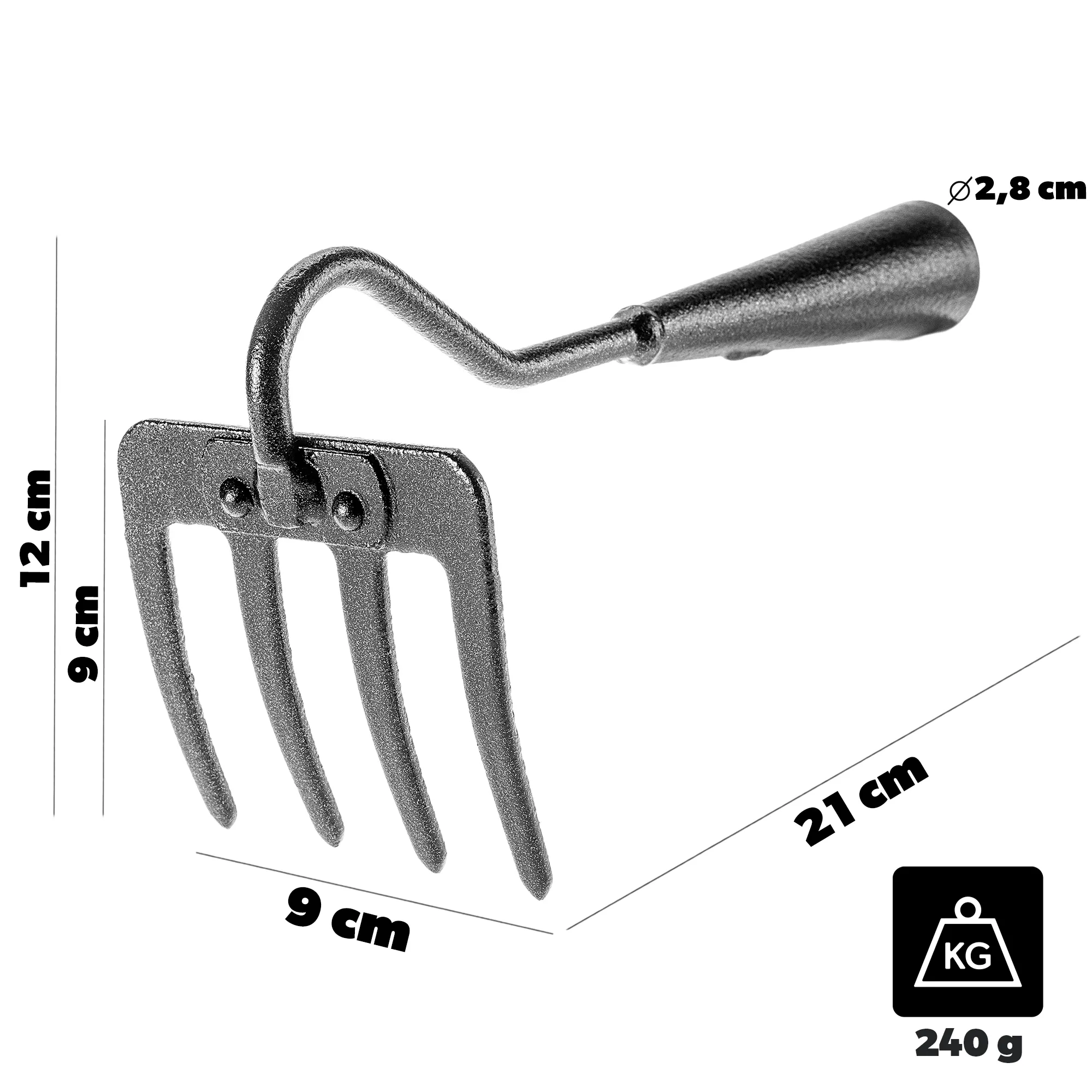 Dormes 4 dantų aeravimo grėblys be rankenos