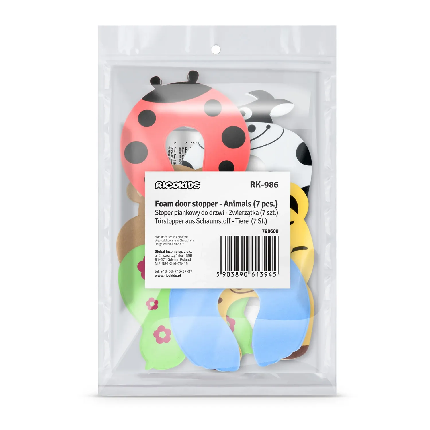 Ricokids 798600 durų kamštis 7 gyvūnų - nuotrauka 1