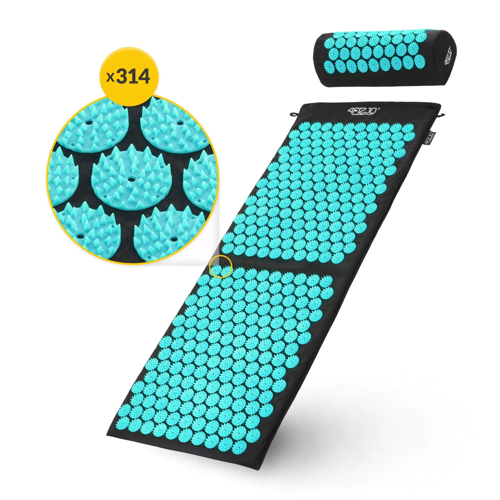 Didelis akupresūros kilimėlis su pagalvėle