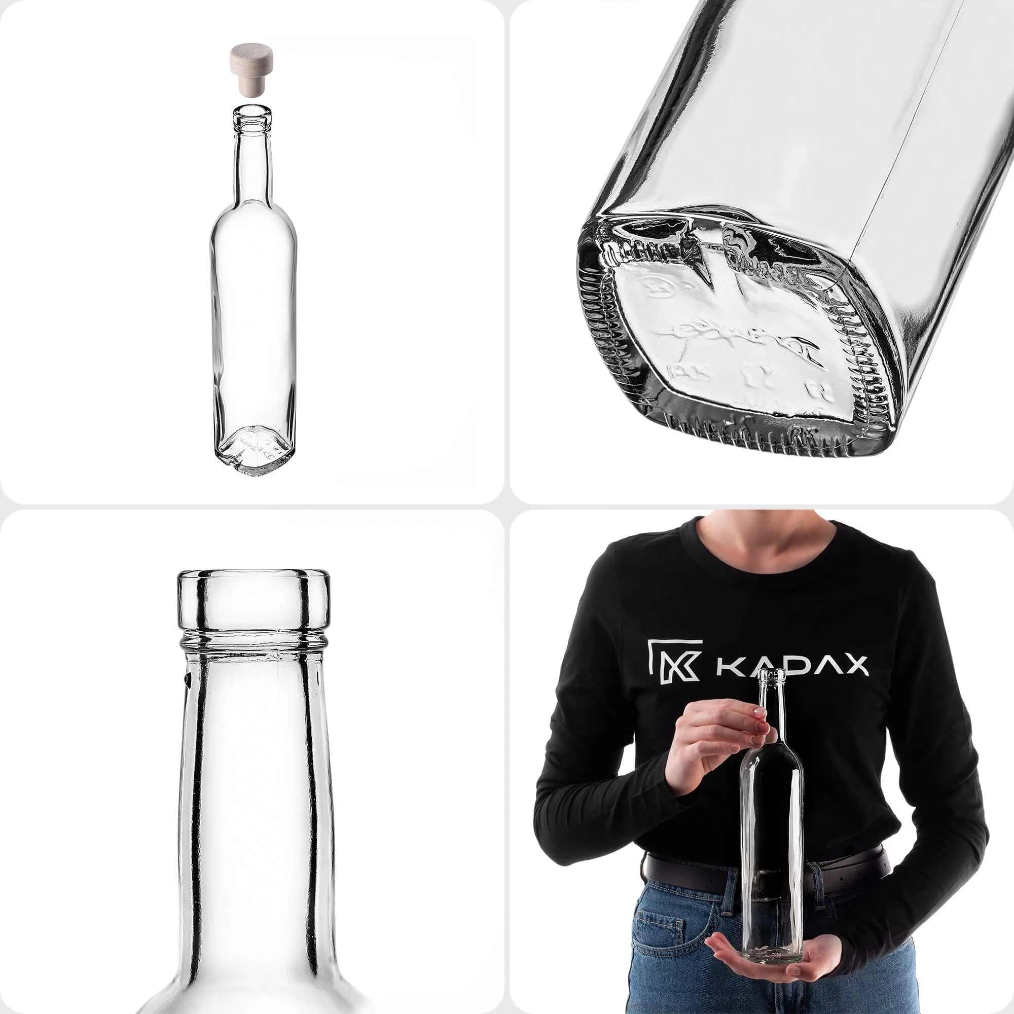 Lataro butelis su kamščiu 0,5 l su kamščiu fi19, 6 vnt.