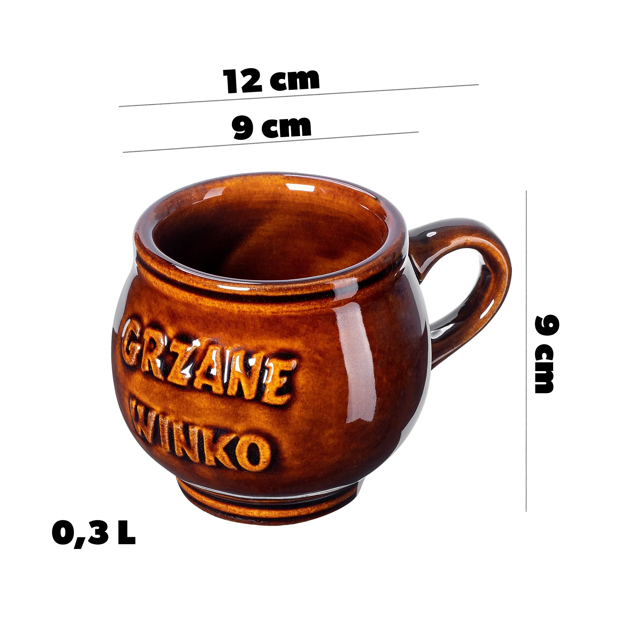 Akmens masės puodeliai su užrašu „Olympia“ 0,3 l su rankena, 2 vnt.