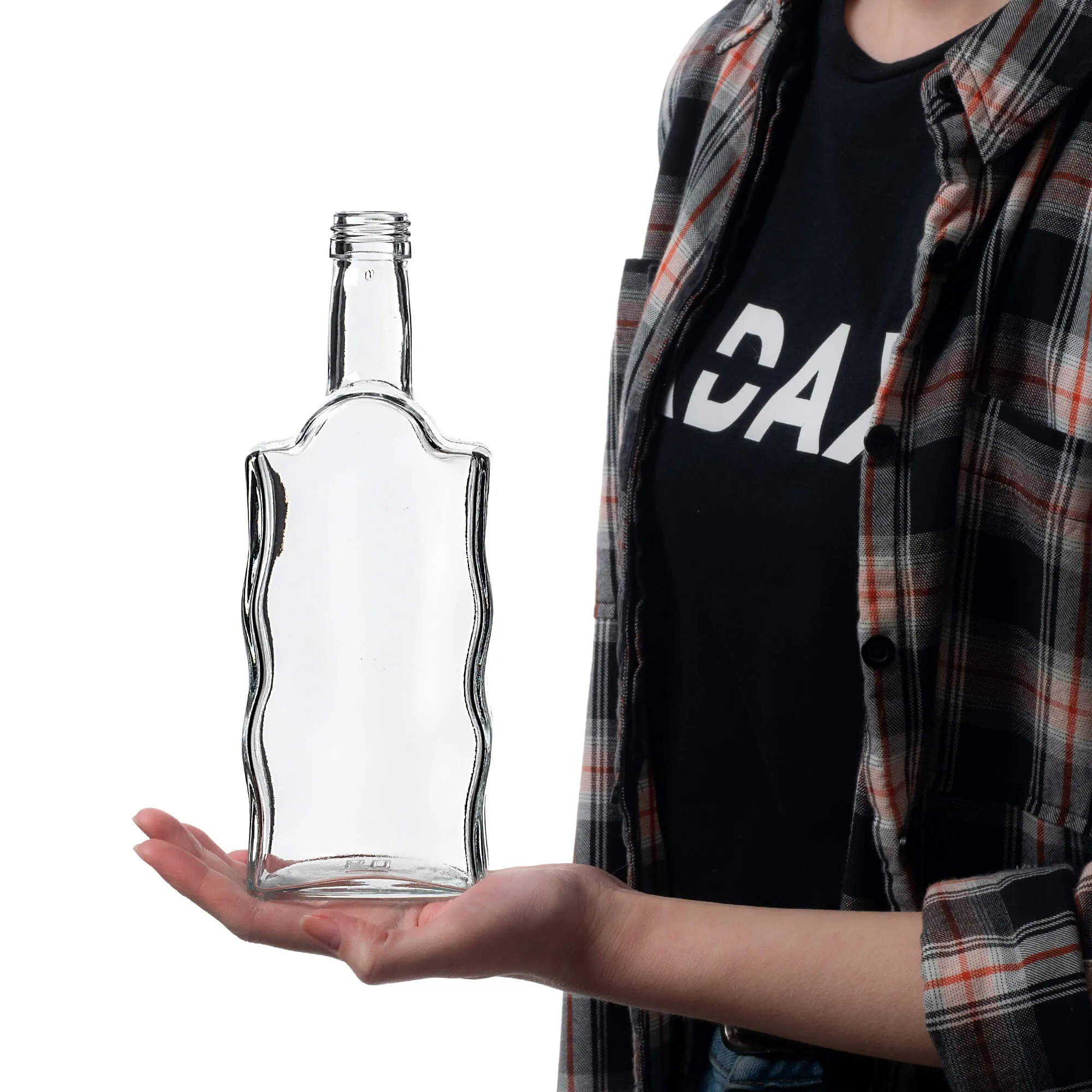 Fala stiklinis tinktūros buteliukas 500 ml su ilgu raudonu dangteliu 1 vnt.