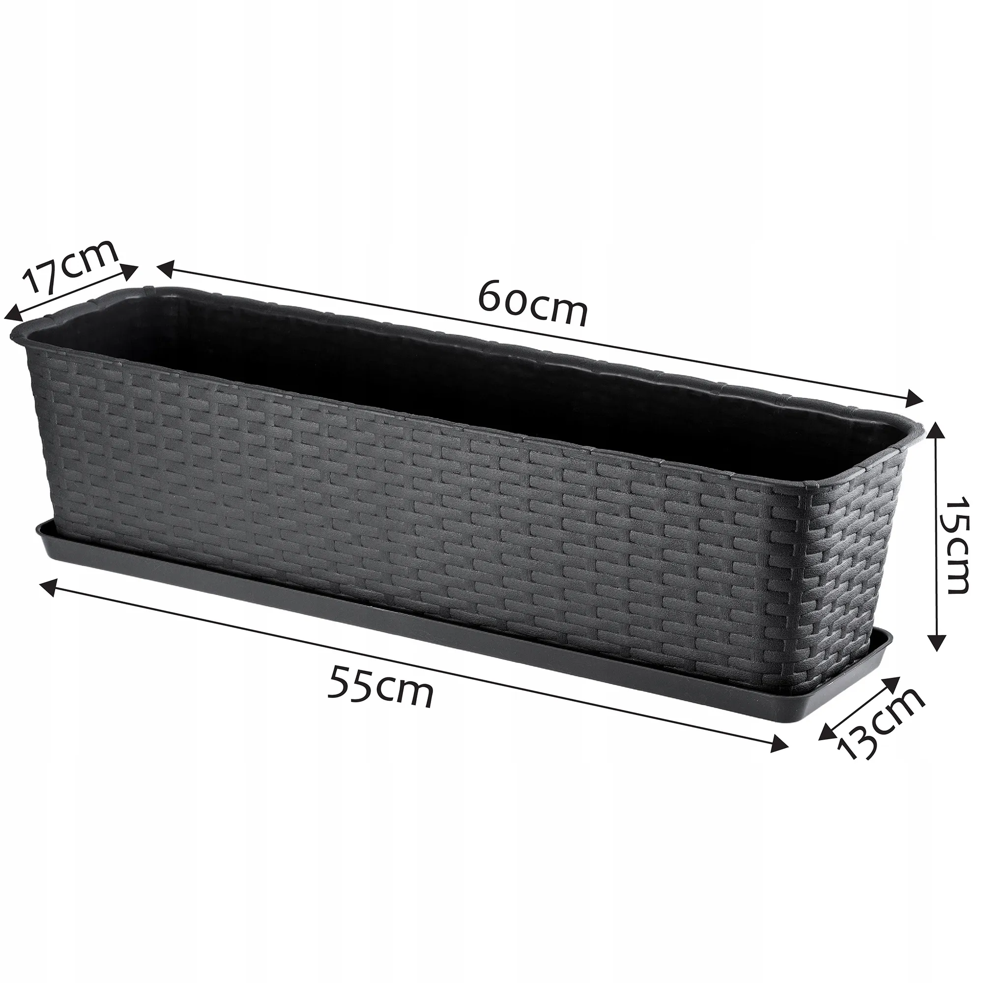 Gėlių vazono lėkštutė 60 cm juoda