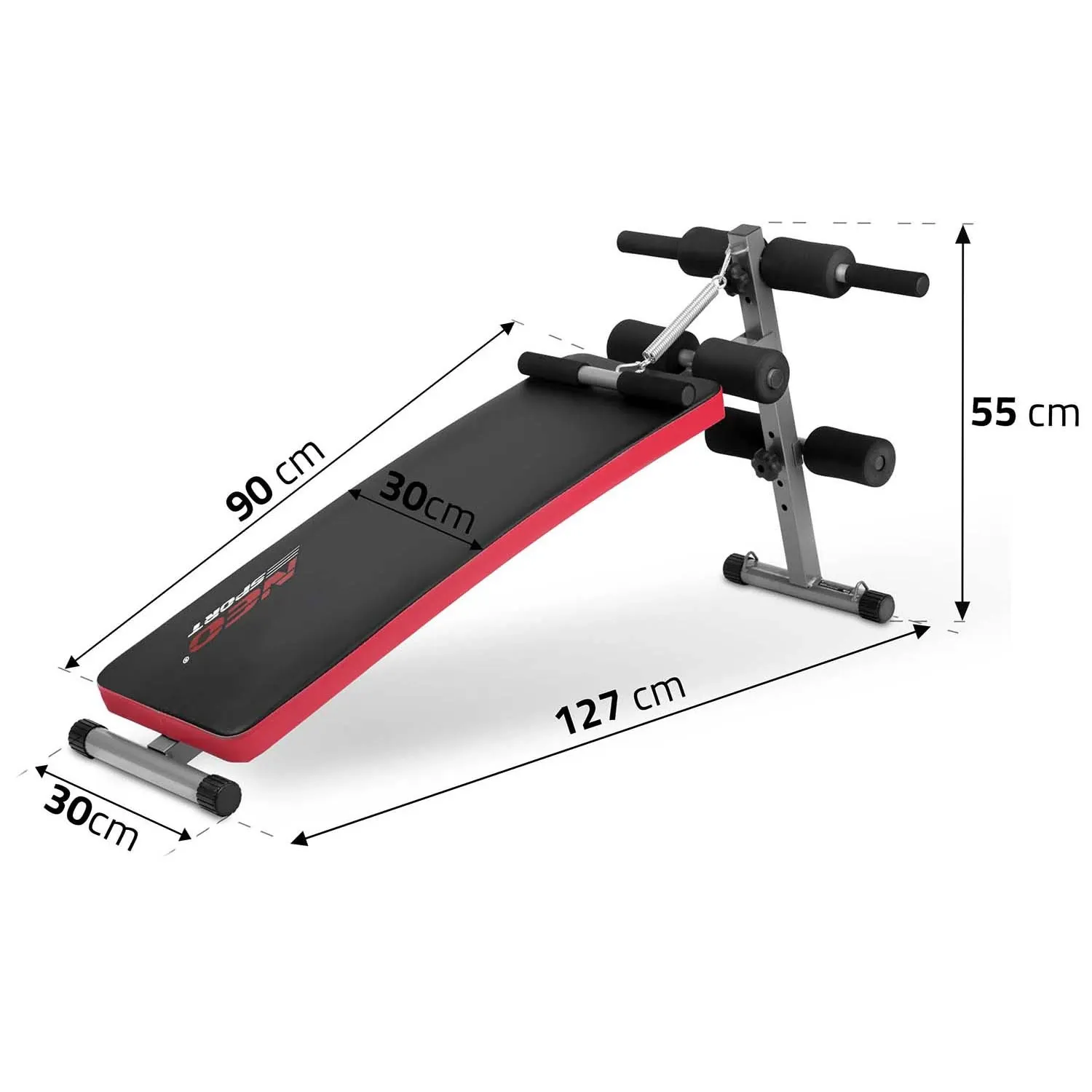 Nuožulnus mankštos suoliukas su „Neo-Sport NS-210“ plėtimo įrankiu - nuotrauka 1