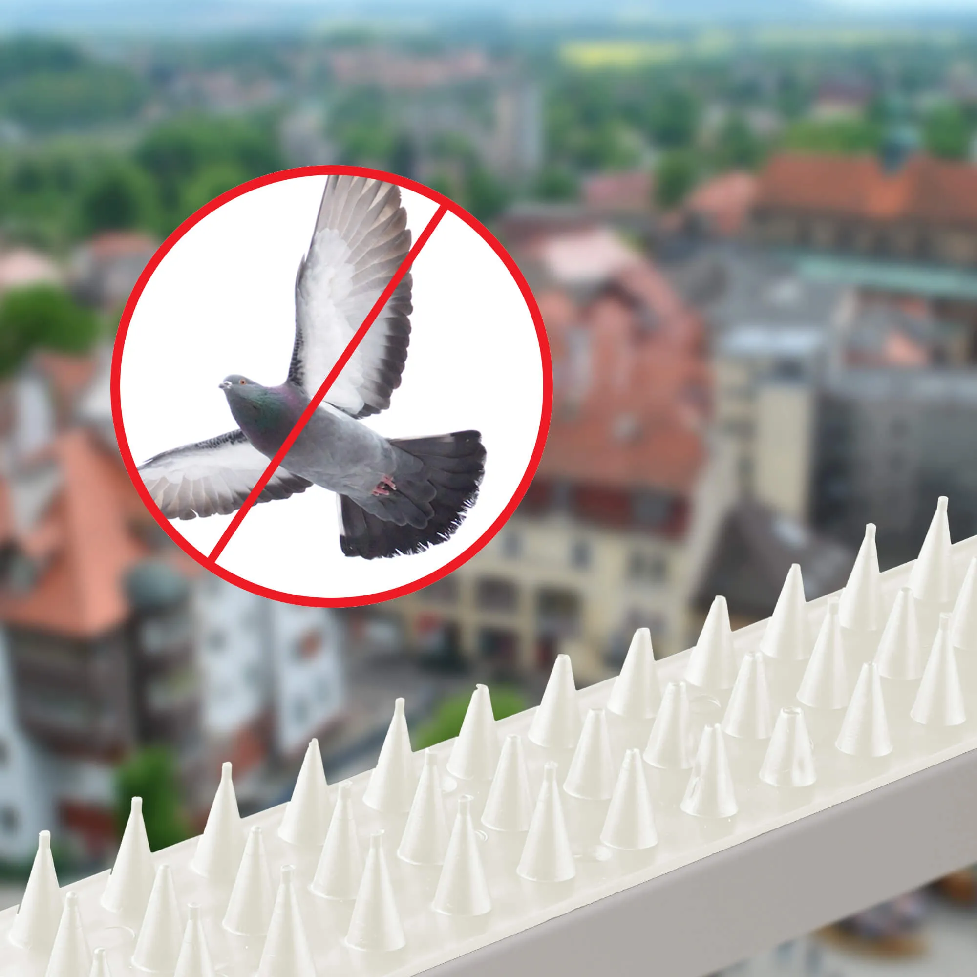 „Tosta“ plastikiniai spygliai nuo paukščių, 4,5 x 50 cm, balti, 1 vnt.