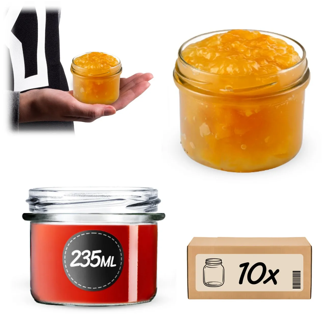 Tartu konservavimo stiklainiai 235 ml 10 vnt. 82 mm be dangtelių